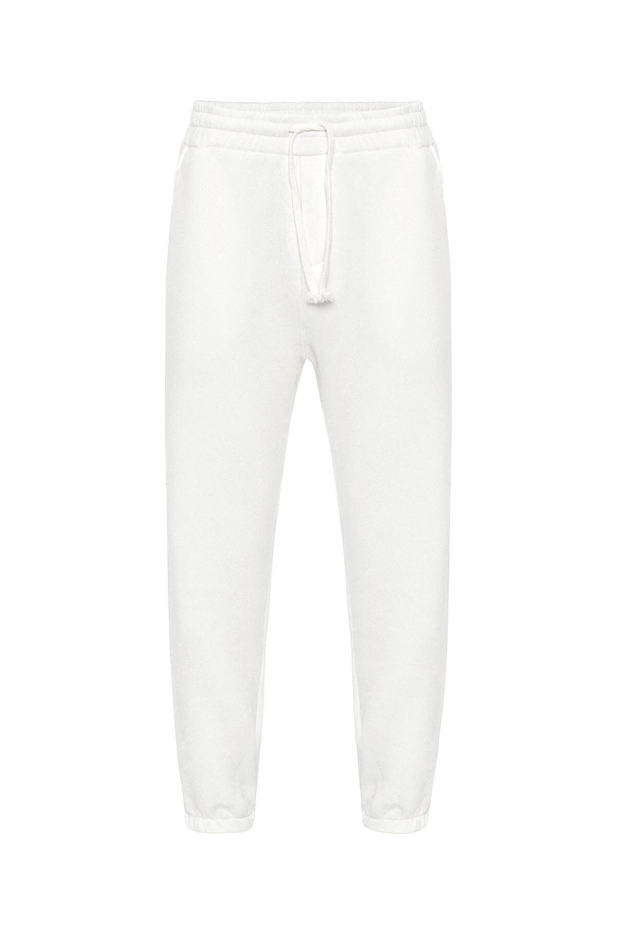Basıc Oversize Jogger Eşofman Altı Ekru