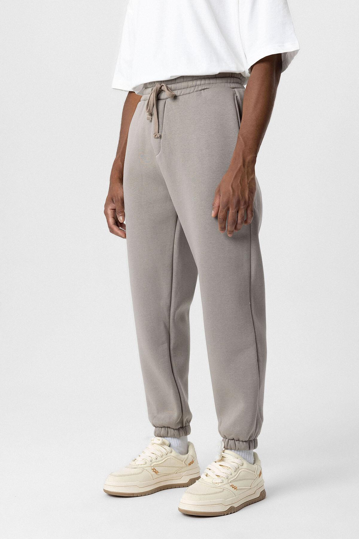 Basıc Oversize Jogger Eşofman Altı Vizon