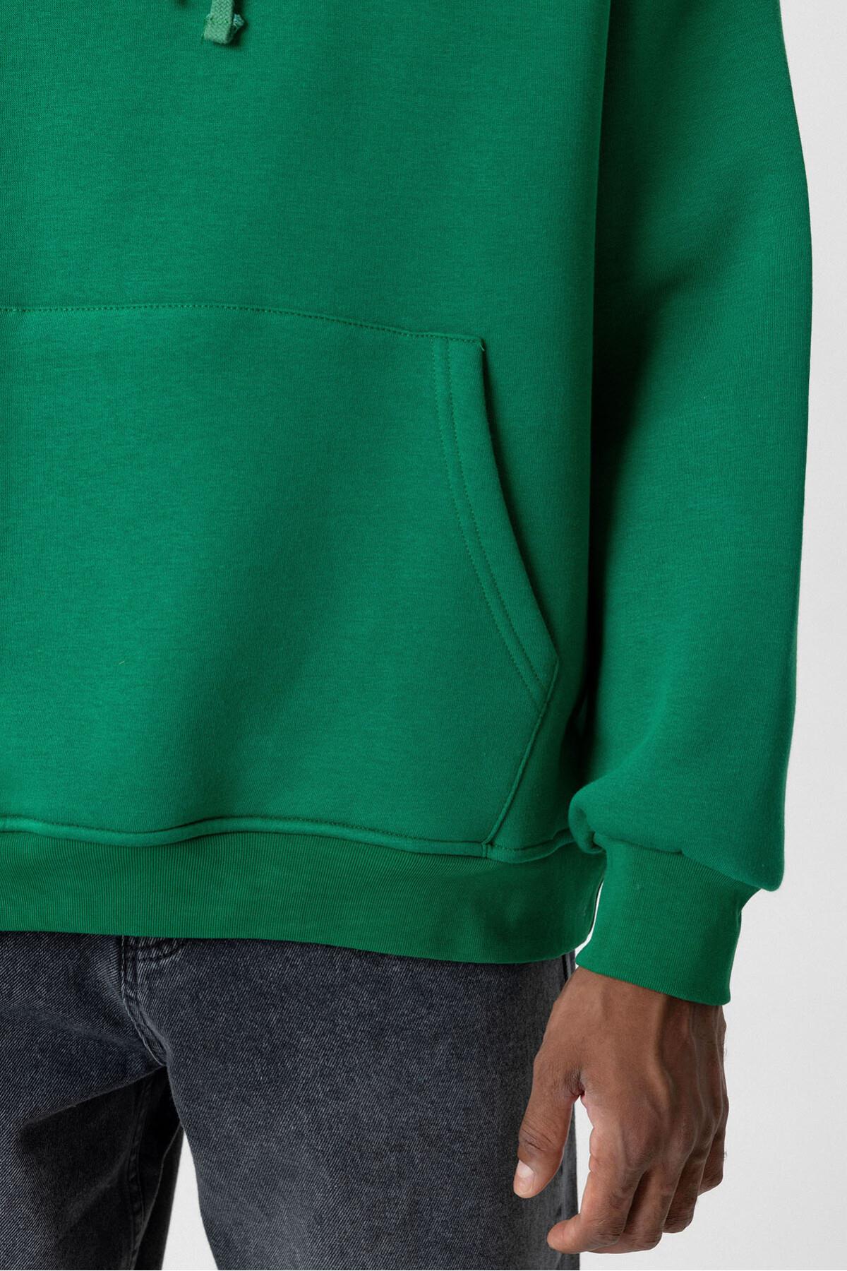 Basıc Oversize Kapüşonlu Cep Detaylı Sweatshirt Benetton