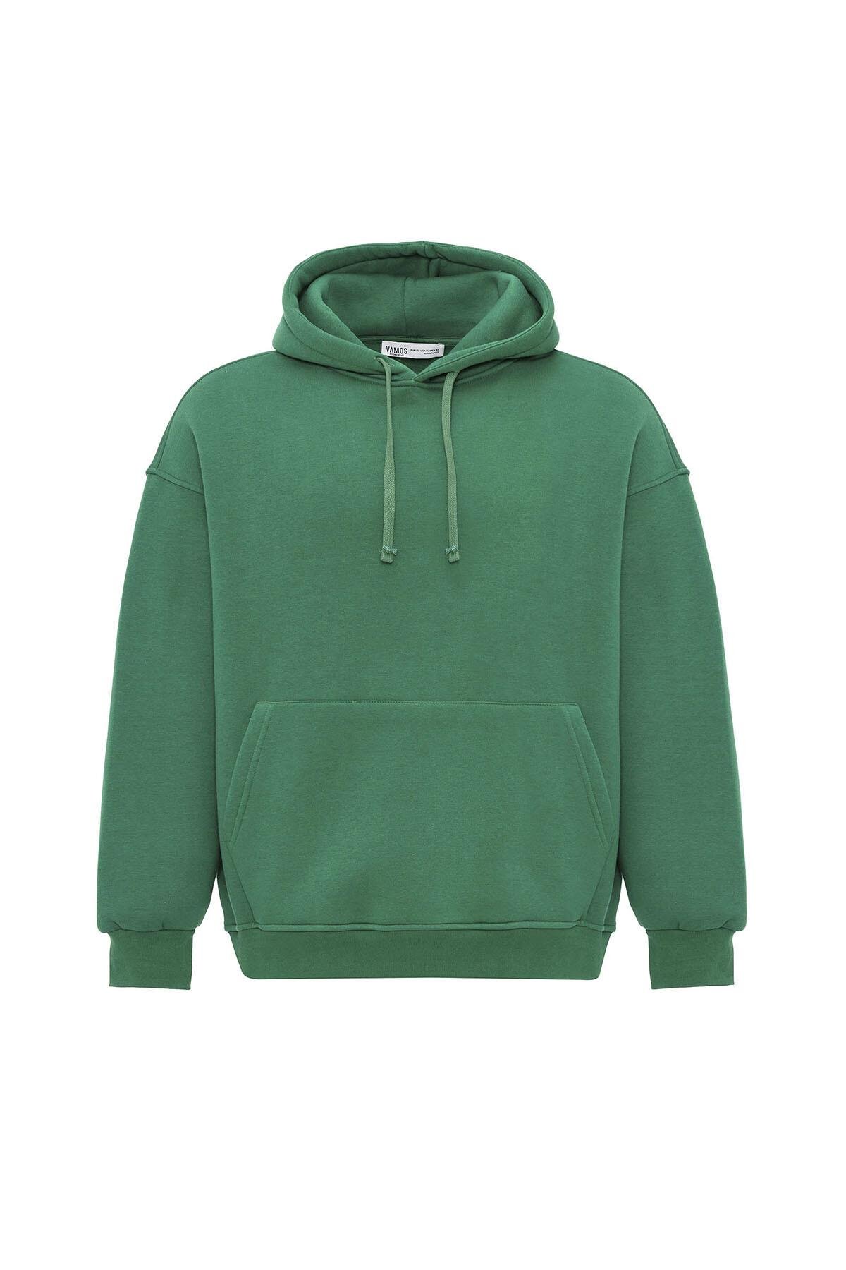 Basıc Oversize Kapüşonlu Cep Detaylı Sweatshirt Benetton