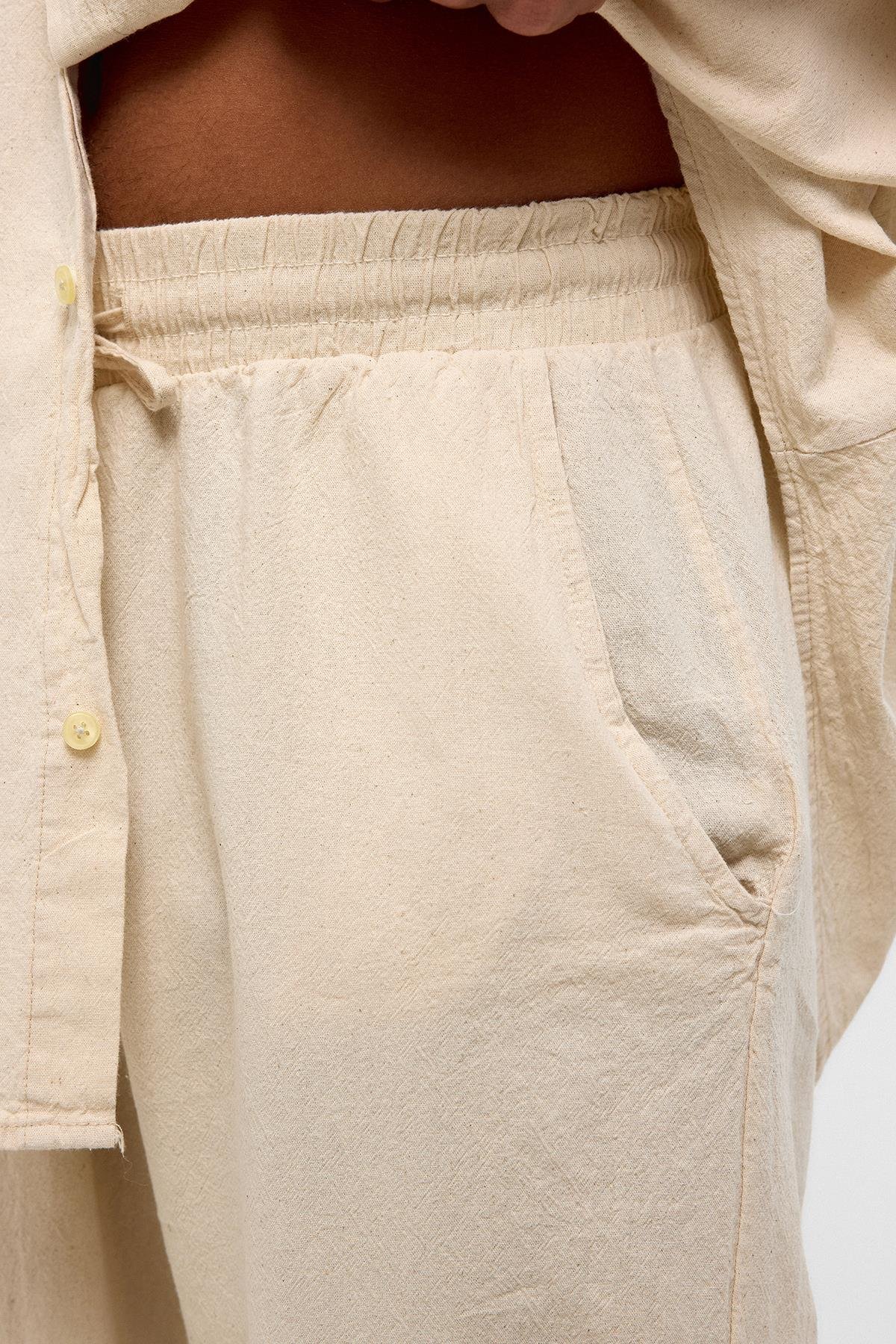 Basic Oversize Keten Takım Naturel