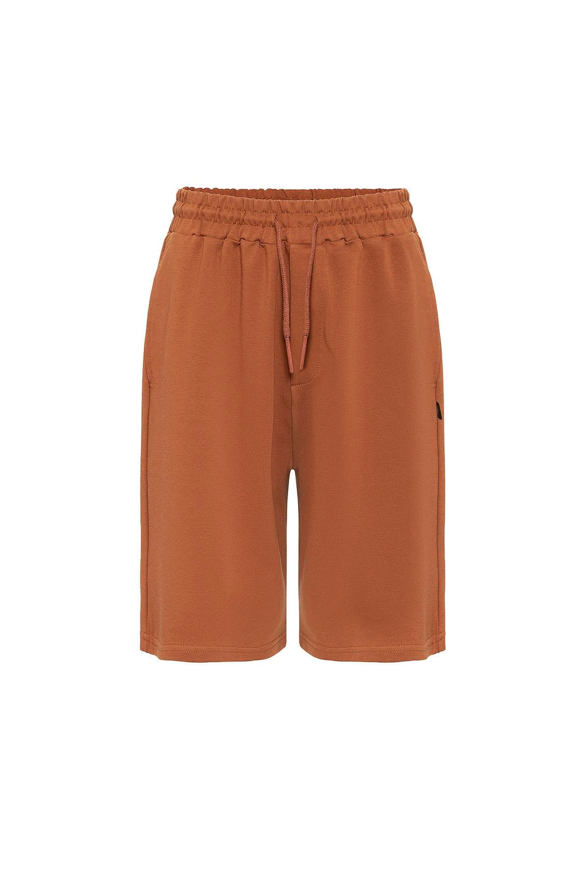 Basic Oversize Şort Takım Camel
