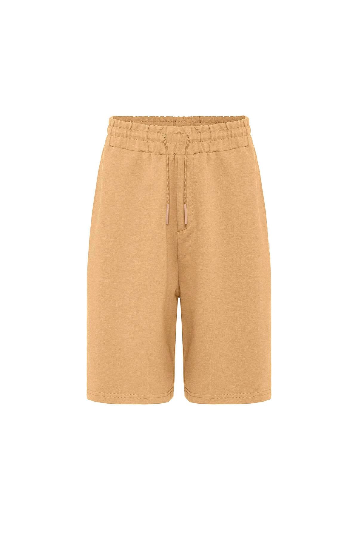 Basic Oversize Şort Takım Hardal