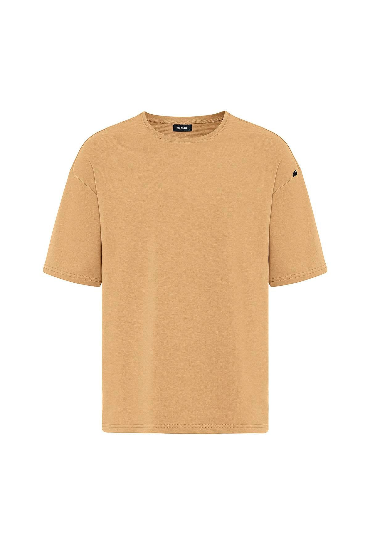 Basic Oversize Şort Takım Hardal