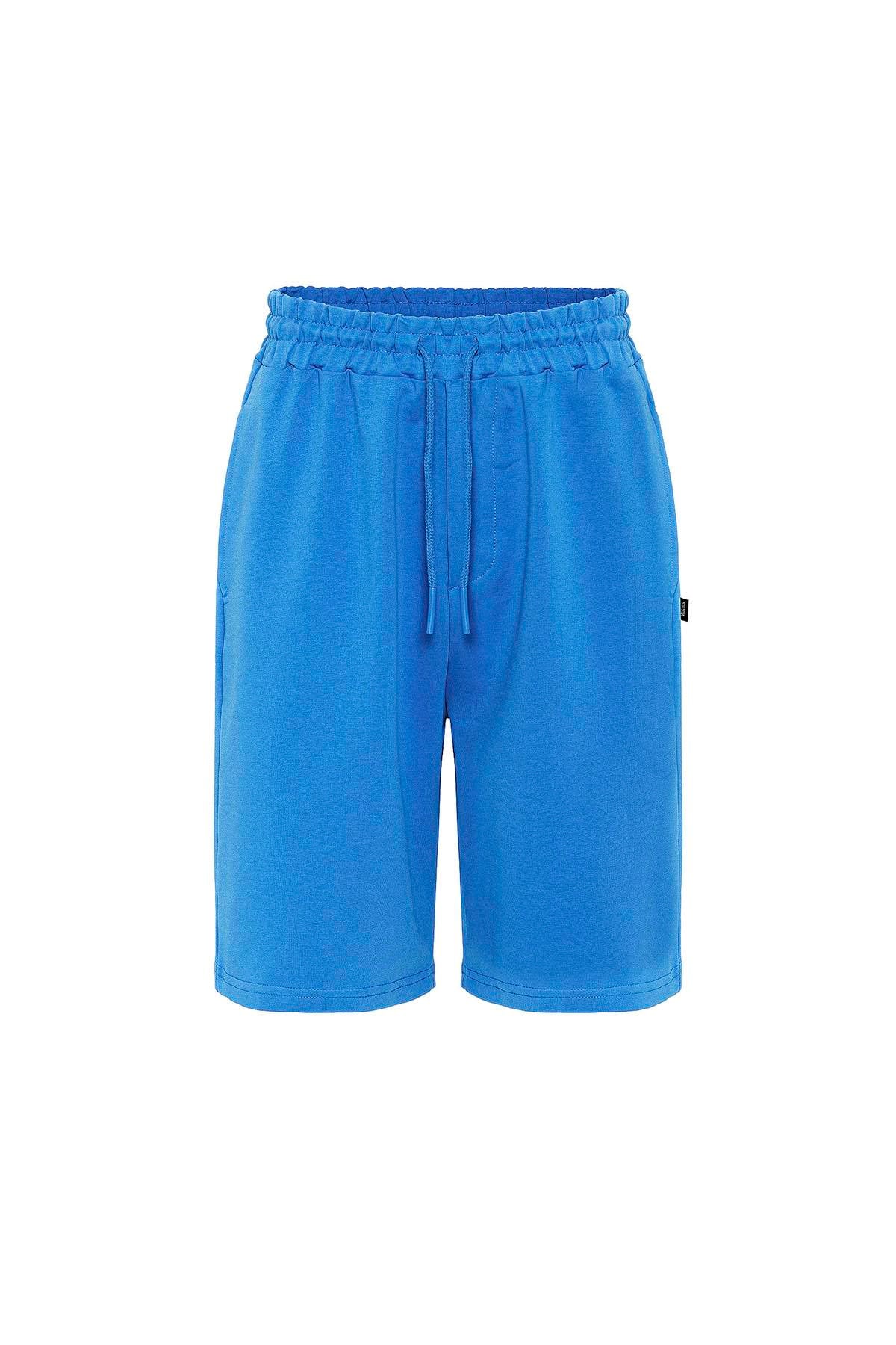 Basic Oversize Şort Takım Mavi