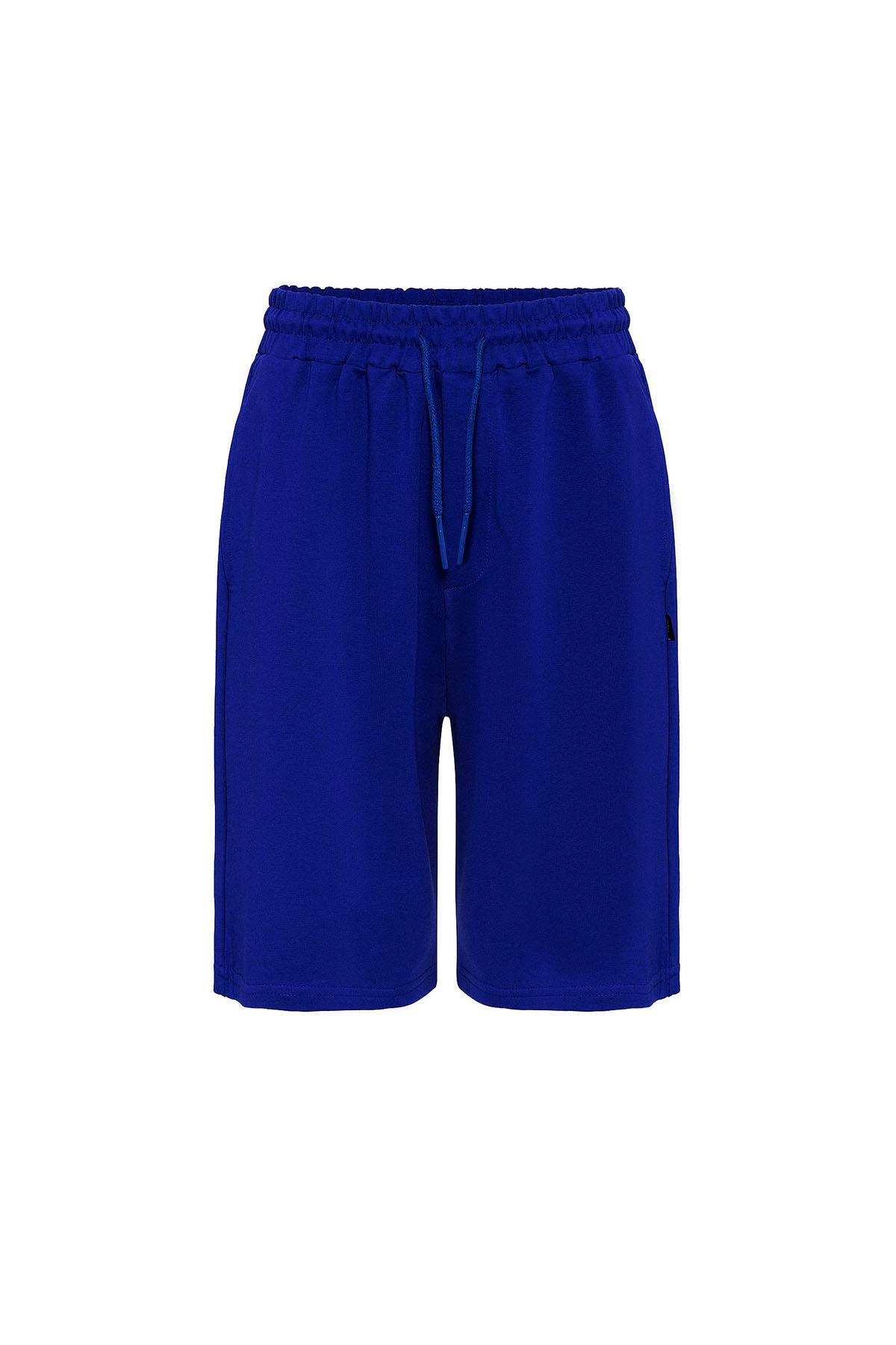 Basic Oversize Şort Takım Saks