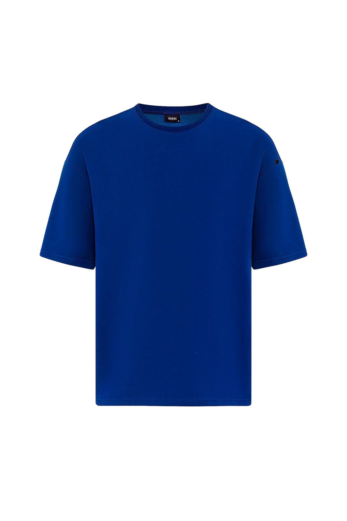 Basic Oversize Şort Takım Saks