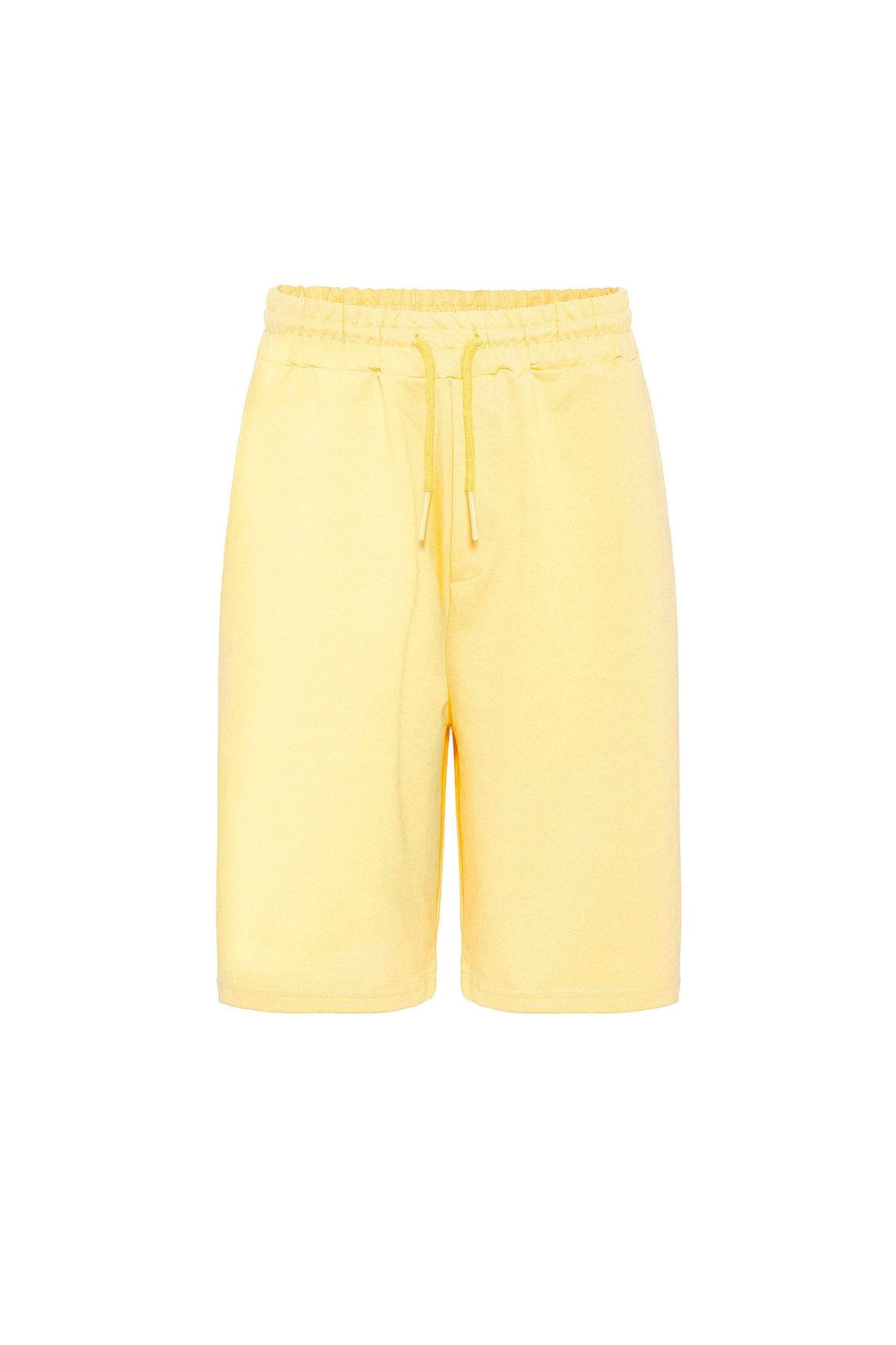 Basic Oversize Şort Takım Sarı
