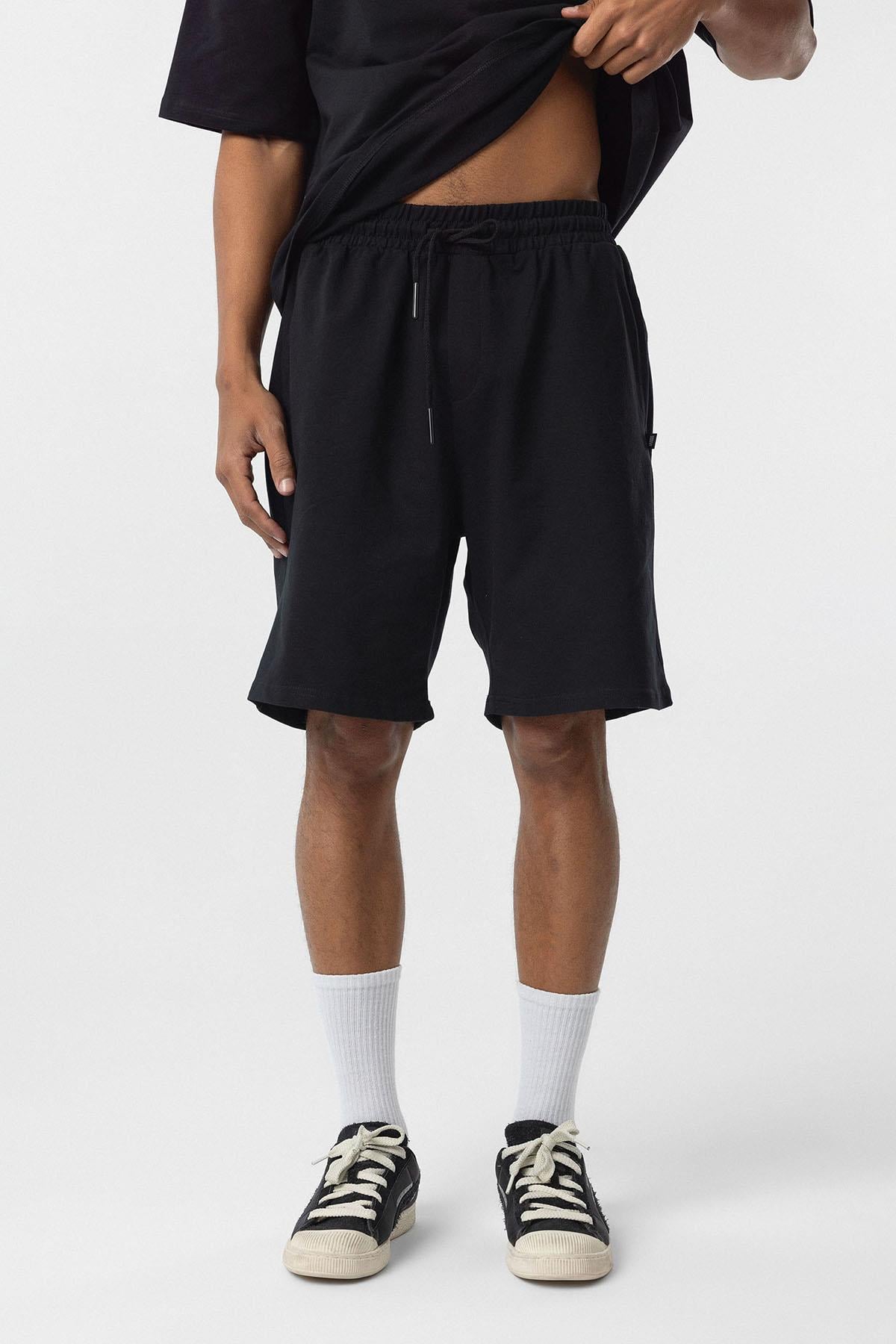 Basic Oversize Şort Takım Siyah