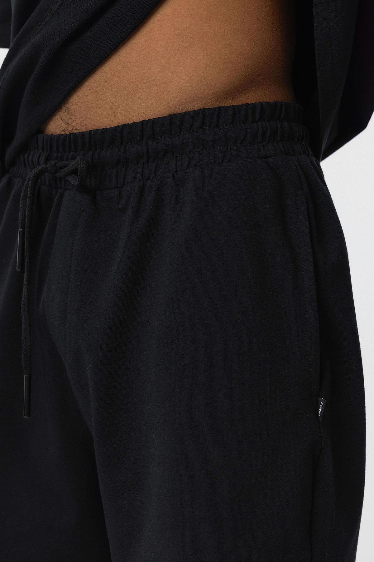 Basic Oversize Şort Takım Siyah