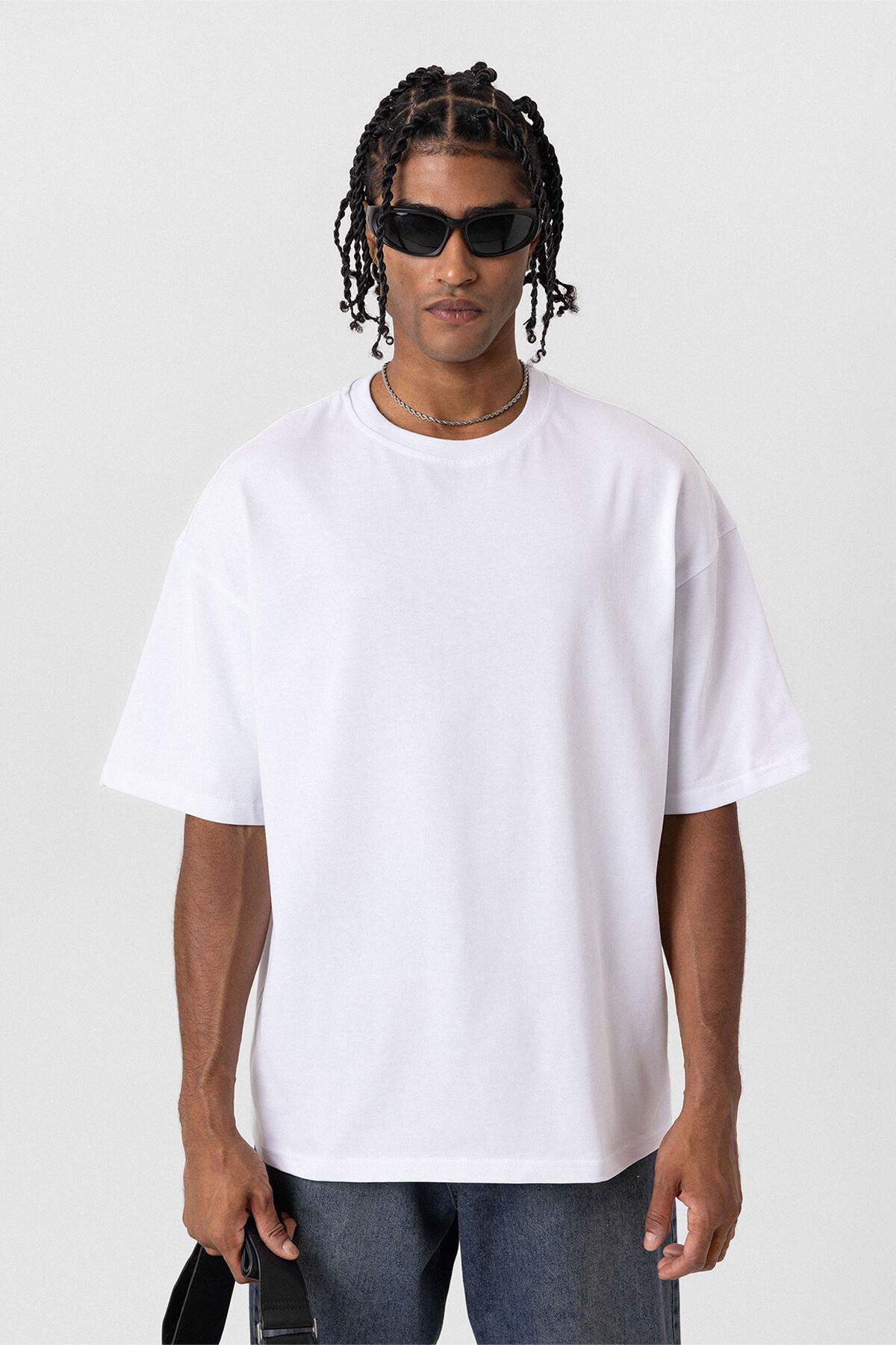 Basıc Oversize Tişört Beyaz