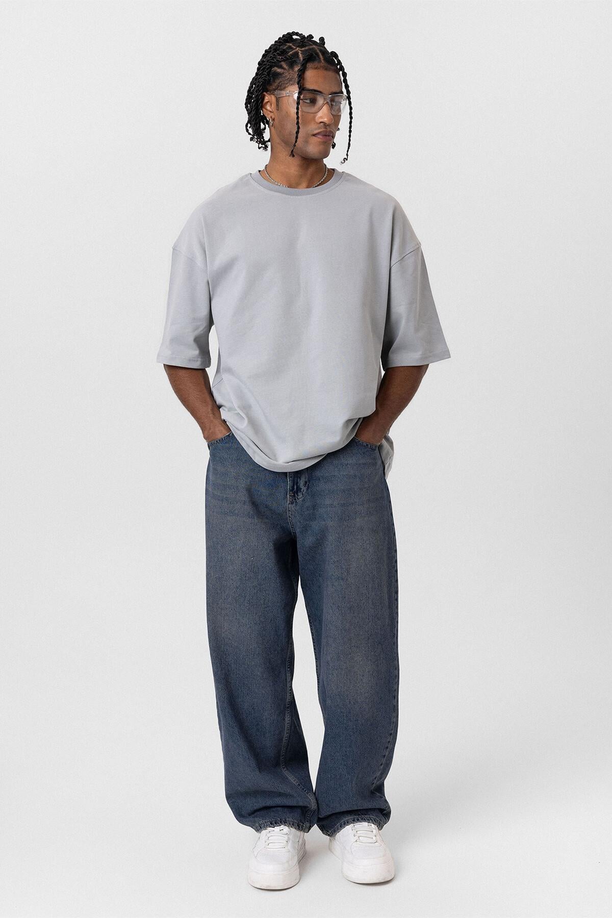 Basıc Oversize Tişört Gri