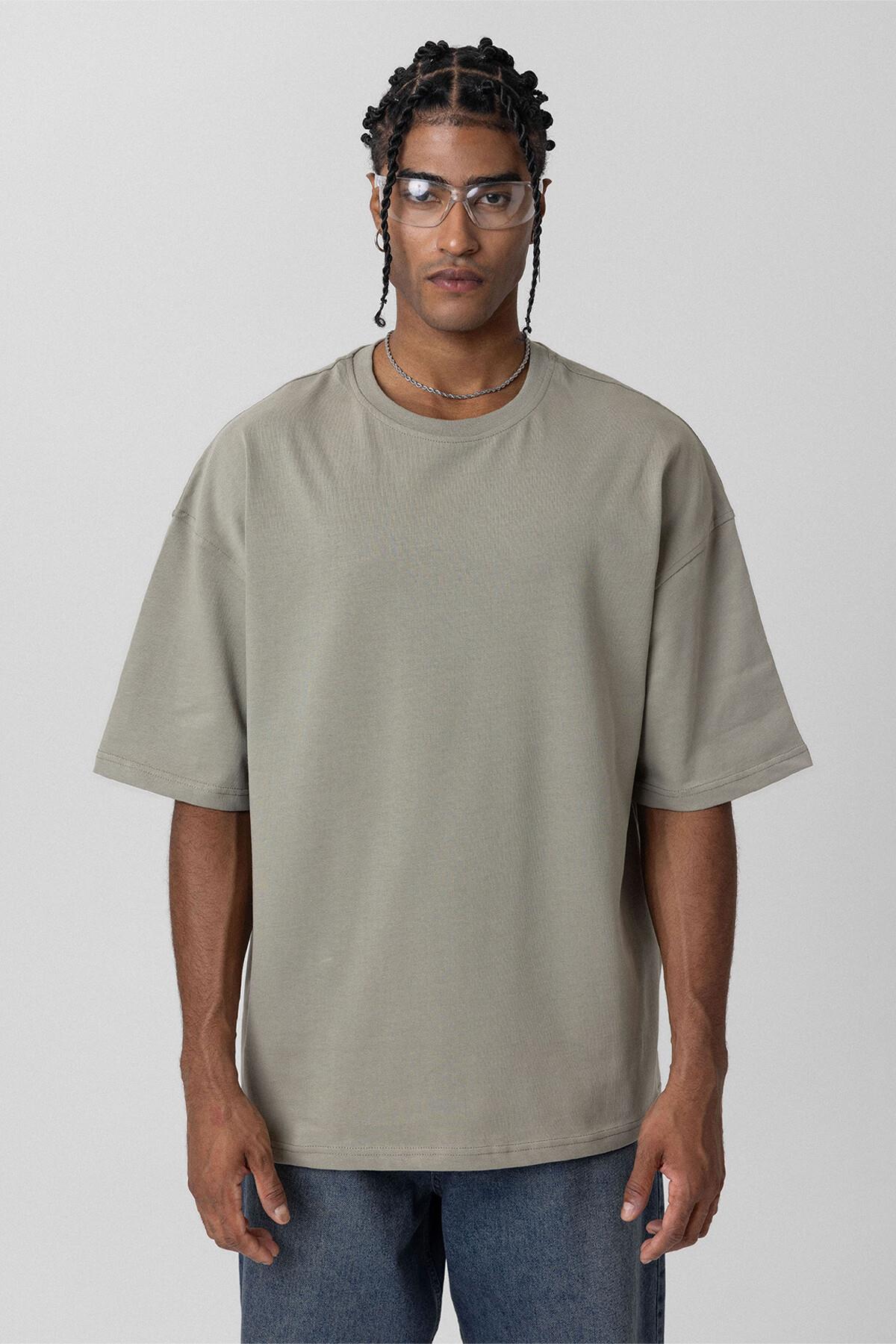 Basıc Oversize Tişört Haki