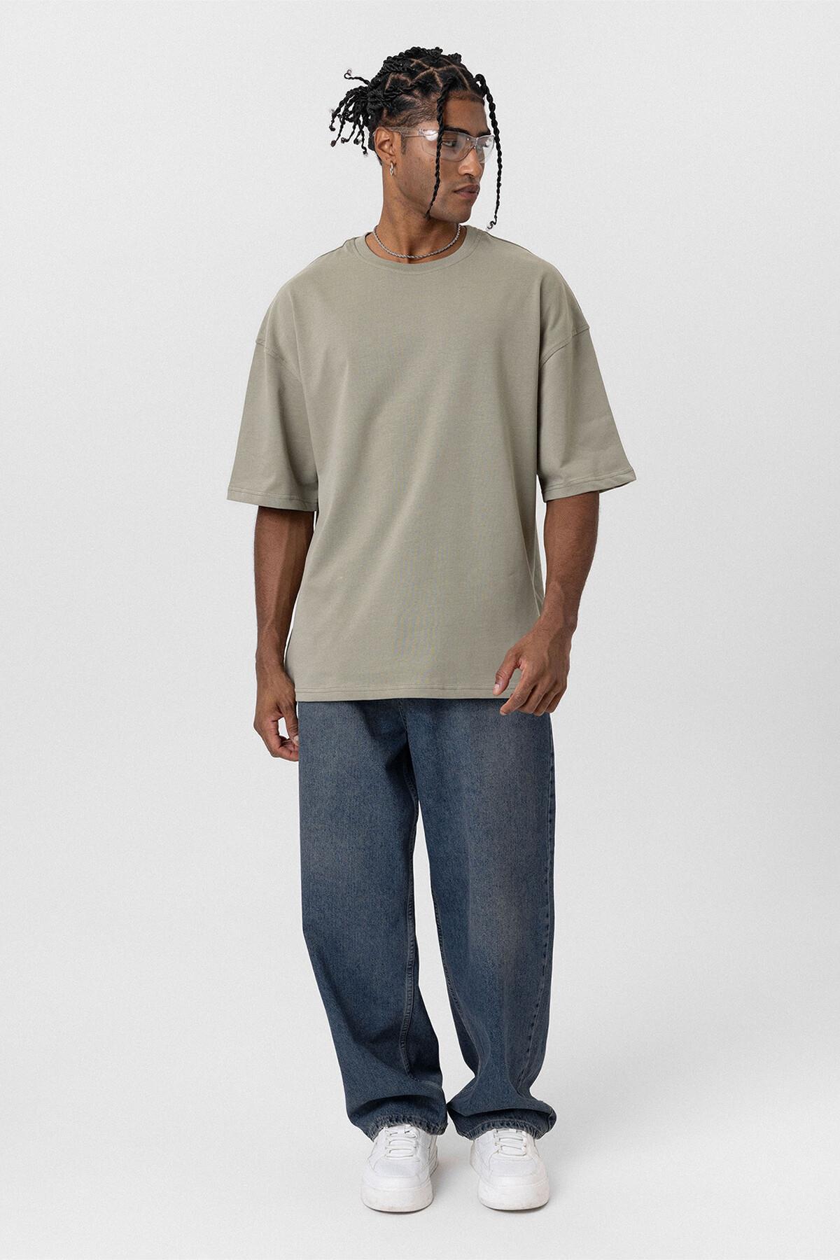 Basıc Oversize Tişört Haki