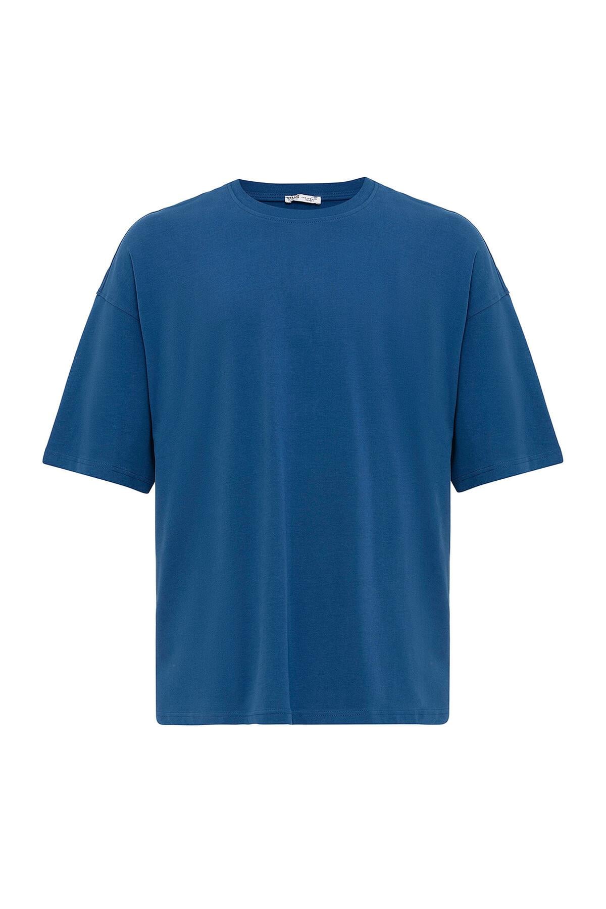 Basıc Oversize Tişört İndigo
