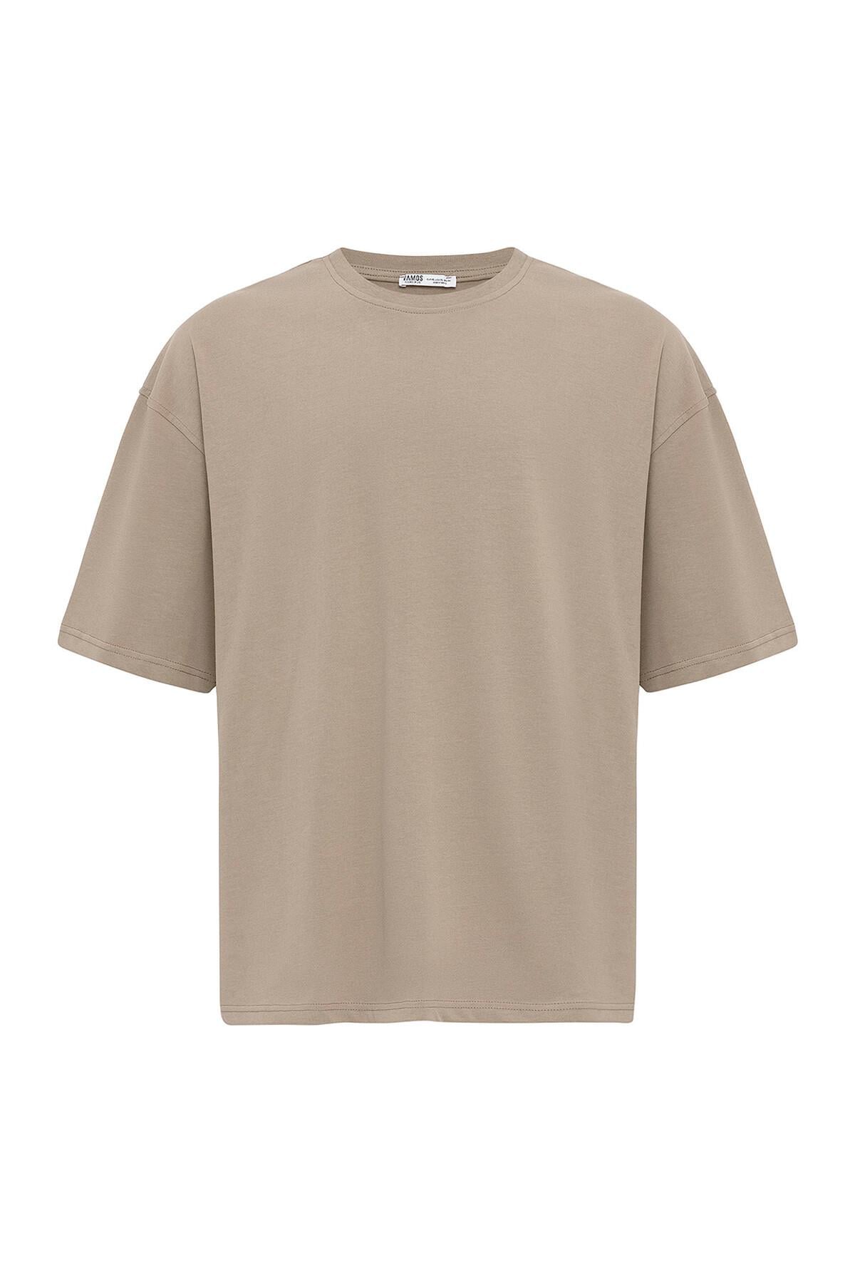 Basıc Oversize Tişört Vizon
