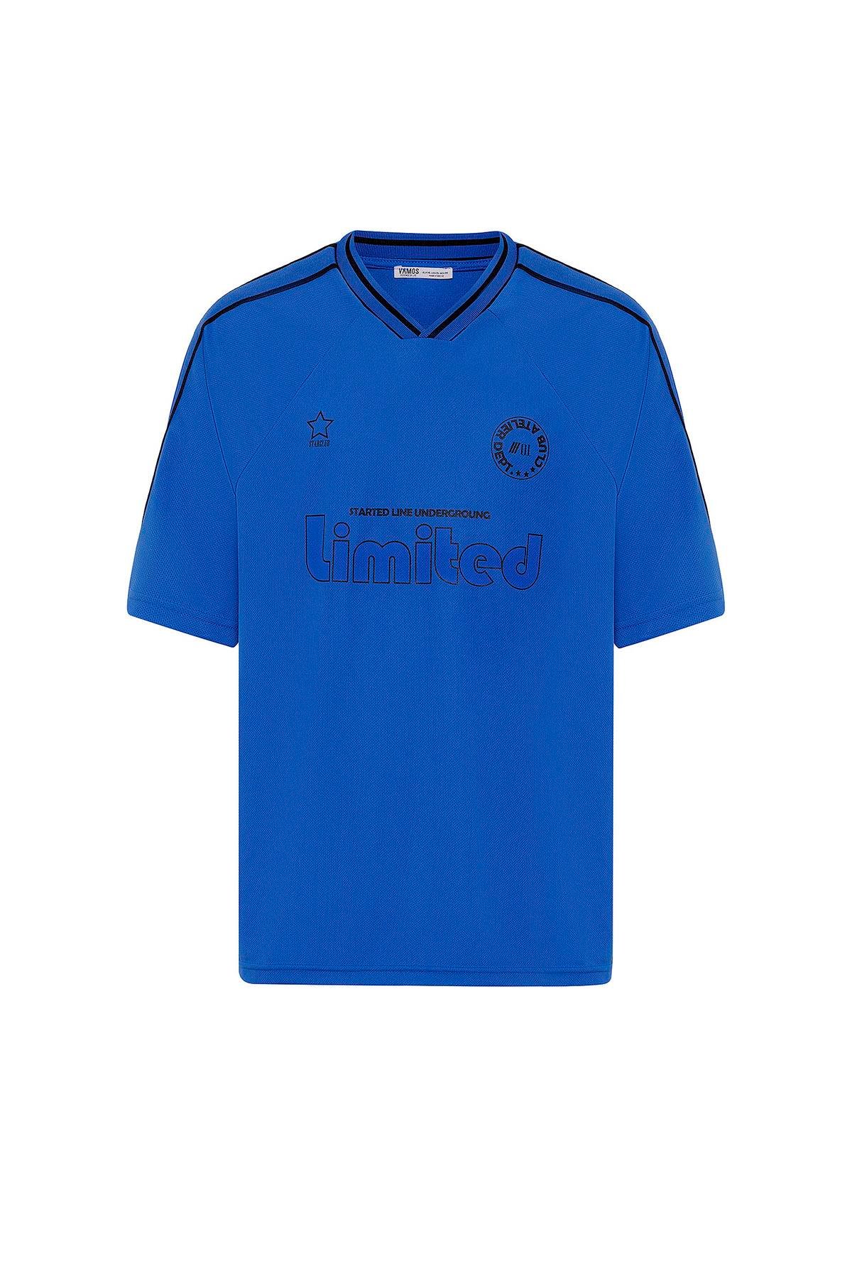 Baskılı Oversize Forma Tişört Saks