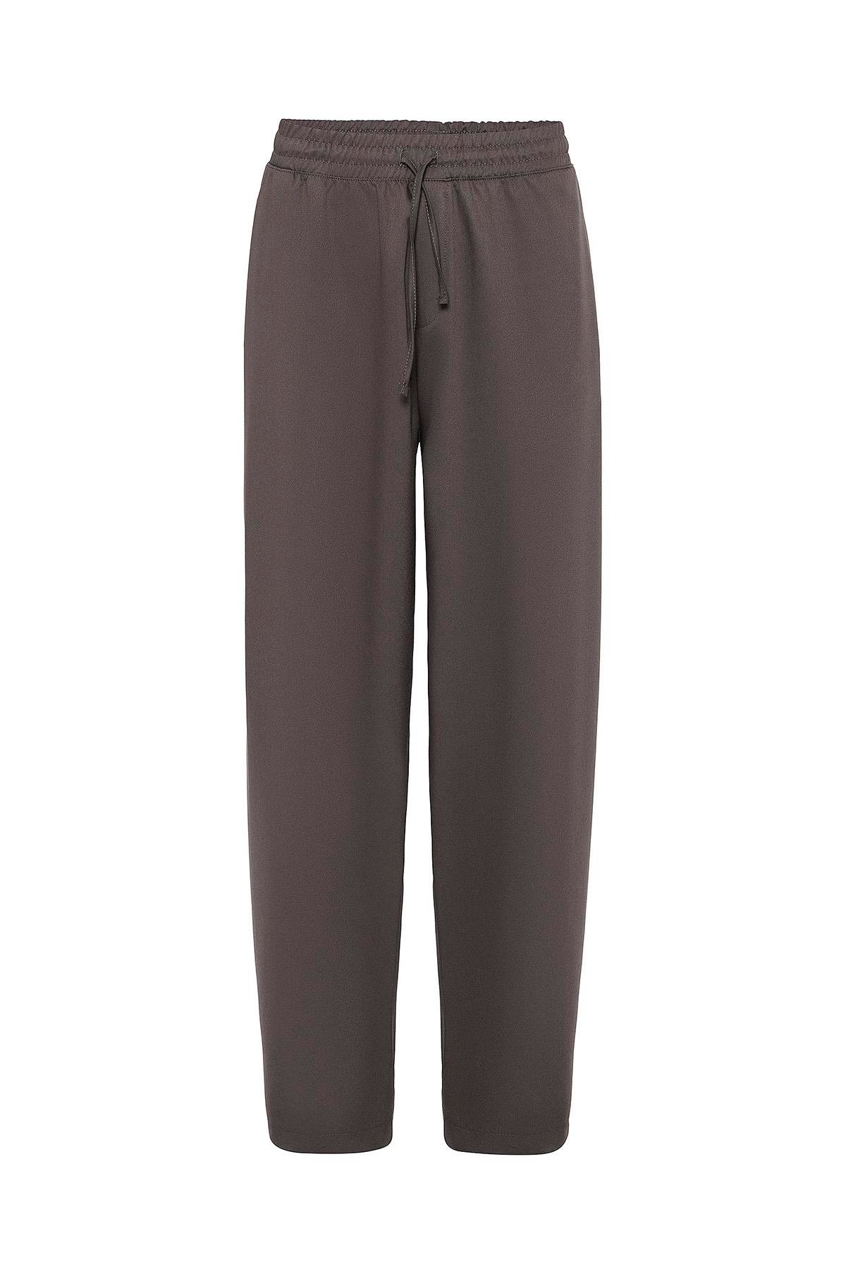 Bel Lastikli Baggy Pantolon Füme