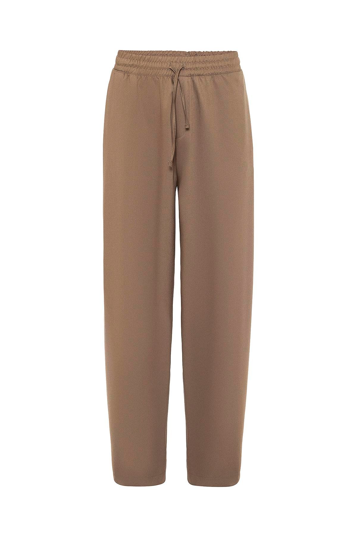 Bel Lastikli Baggy Pantolon Vizon