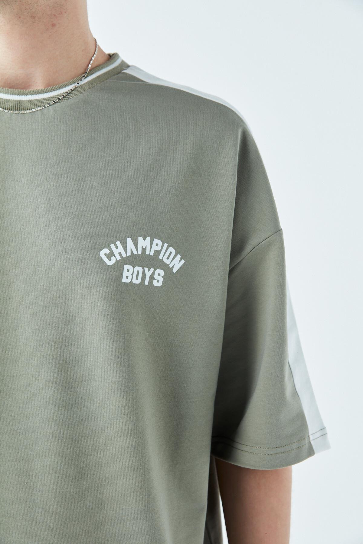 Champıon Boys Baskılı Oversize Eşofman Takım Haki