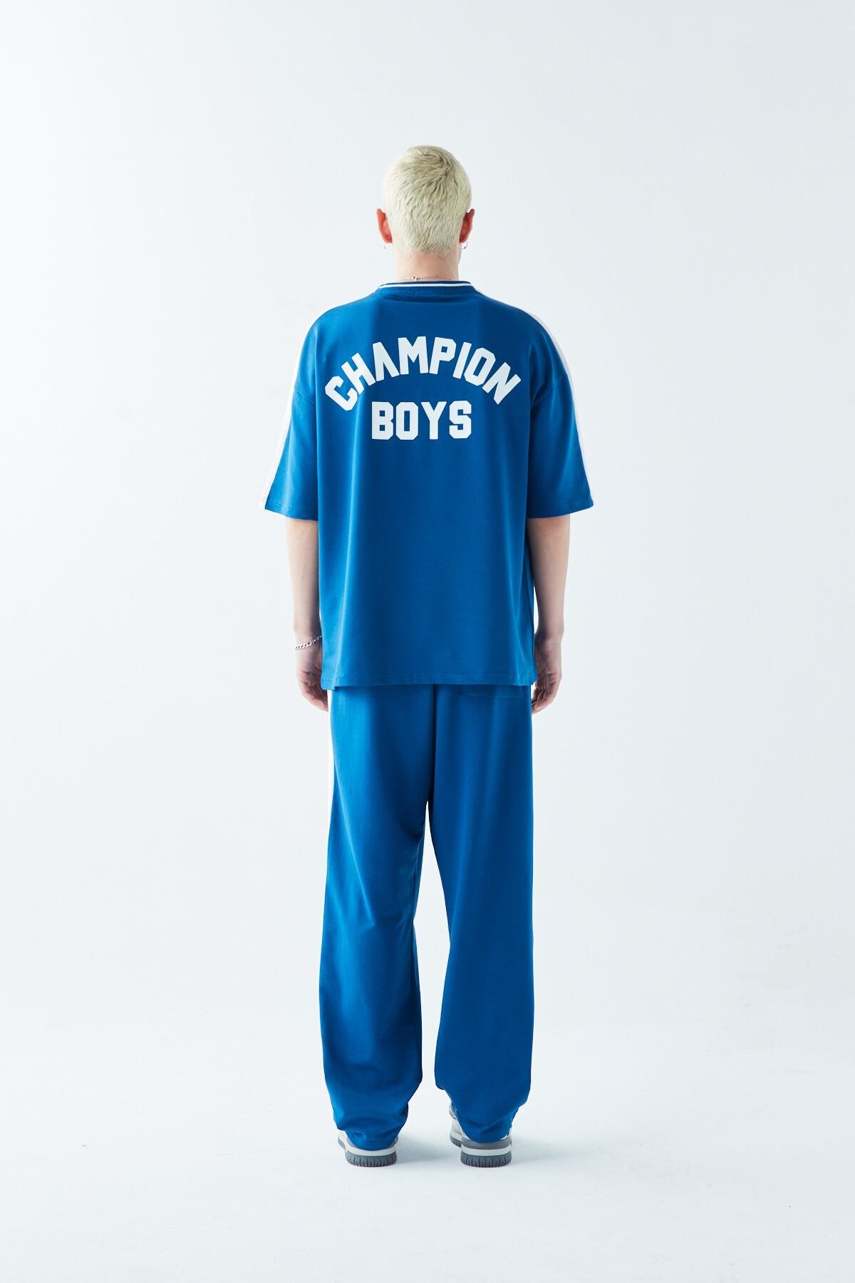 Champıon Boys Baskılı Oversize Eşofman Takım İndigo