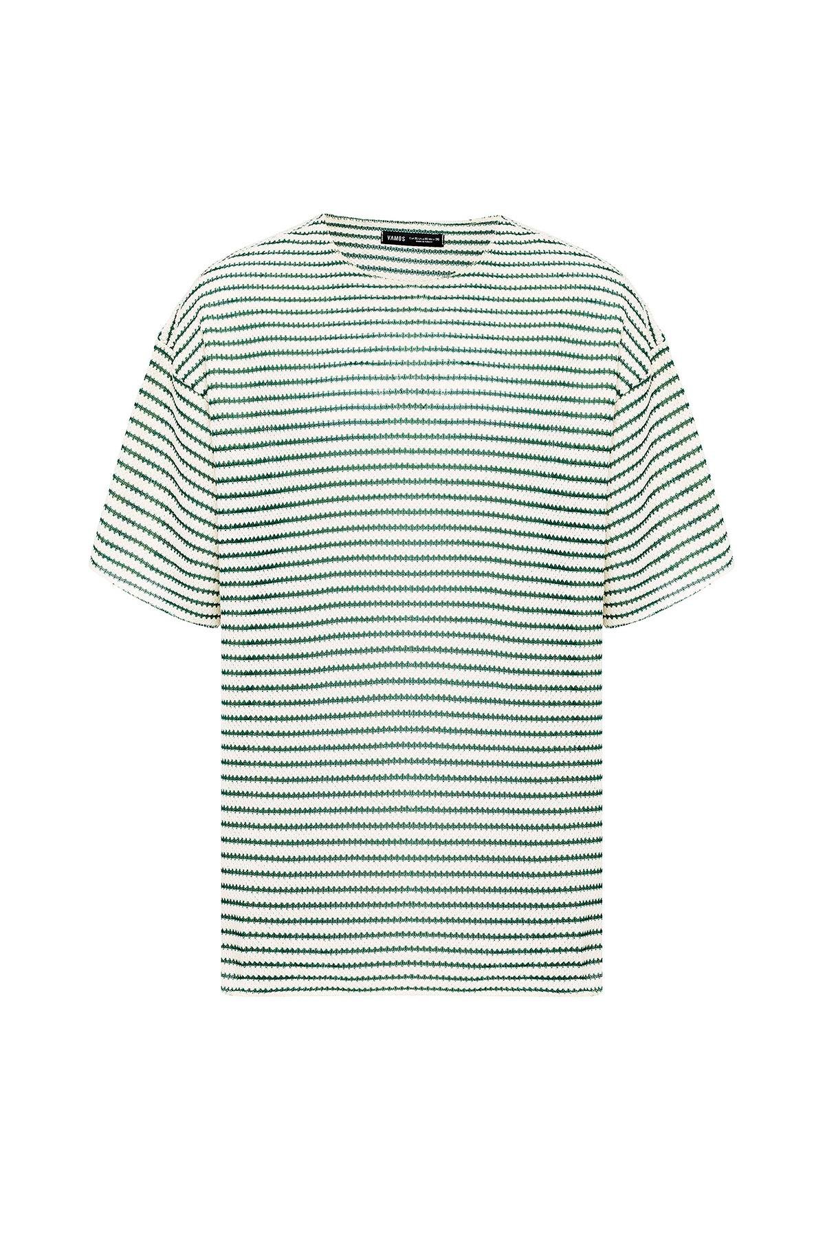 Çizgili Oversize Triko Tişört Benetton