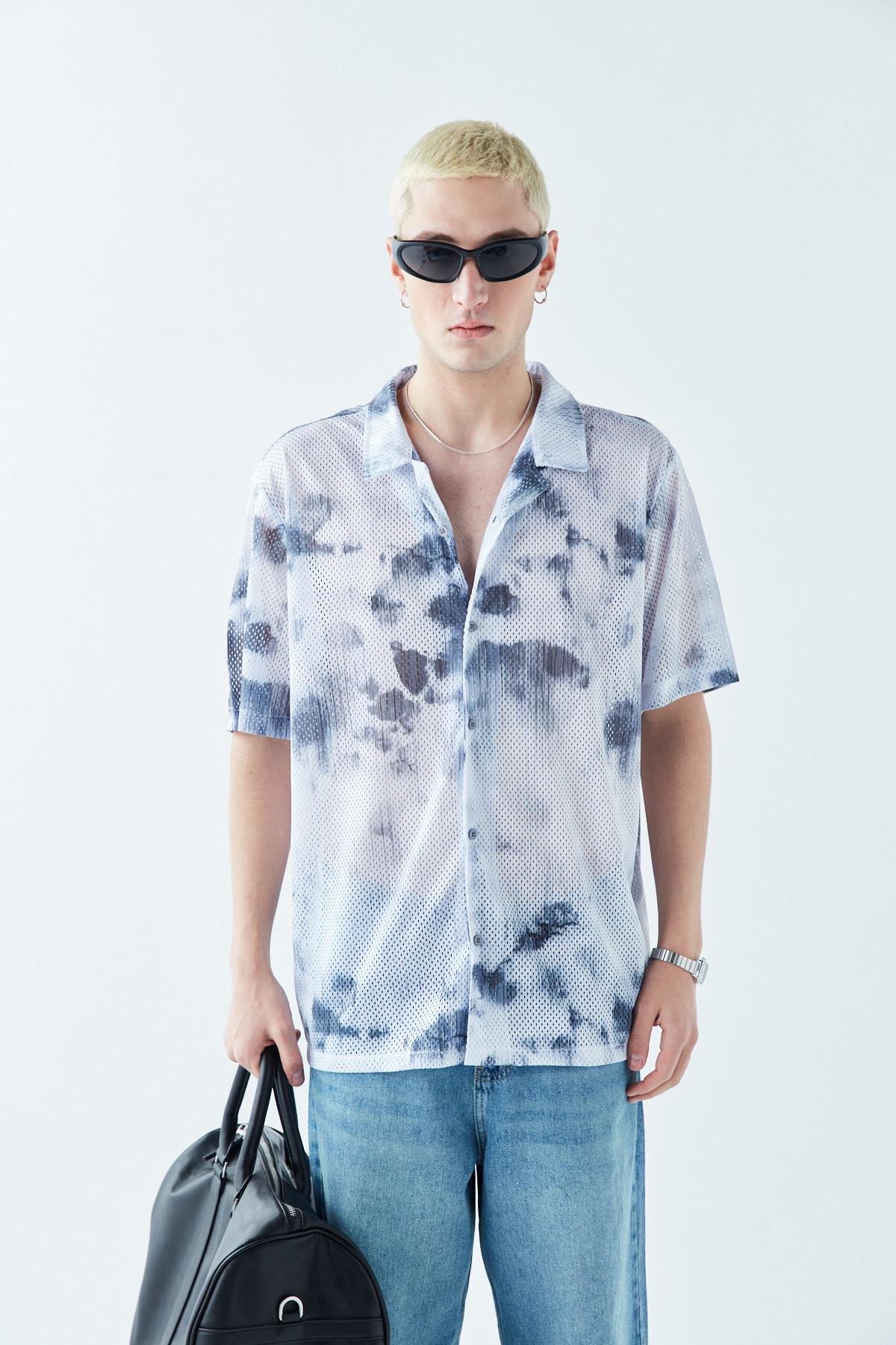 Desenli Fitilli Oversize Gömlek Desen-9