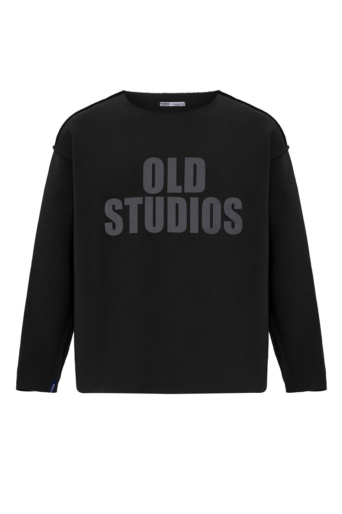 Dikiş Detaylı Overıze Sweatshirt Siyah