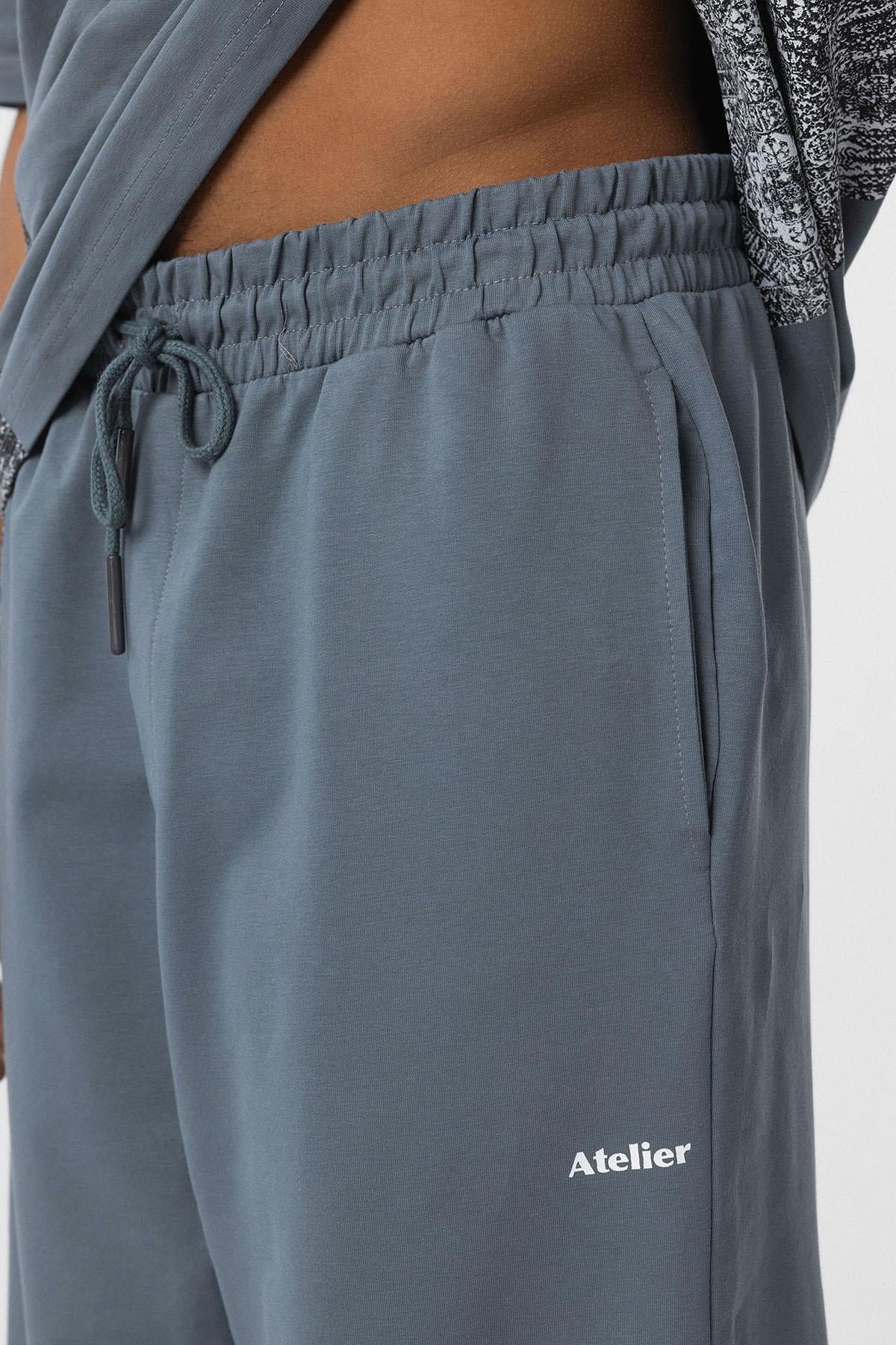 Etnik Desenli Oversize Eşofman Takım Füme
