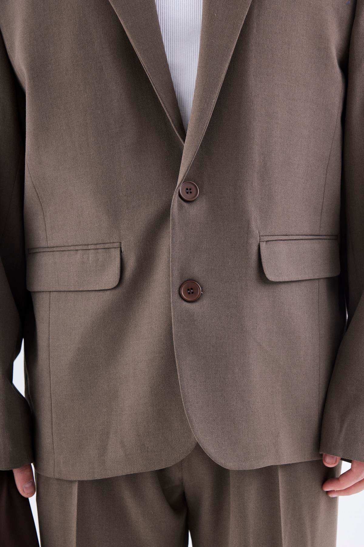 Klasik Oversize Takım Elbise Vizon