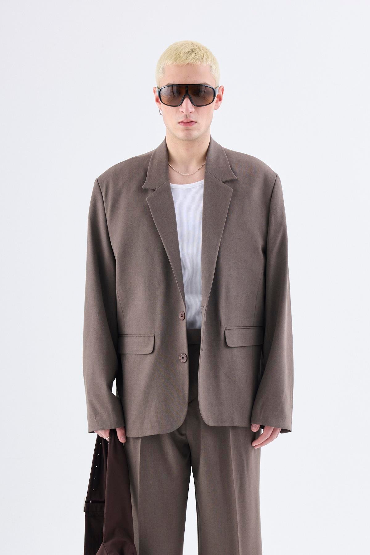 Klasik Oversize Takım Elbise Vizon