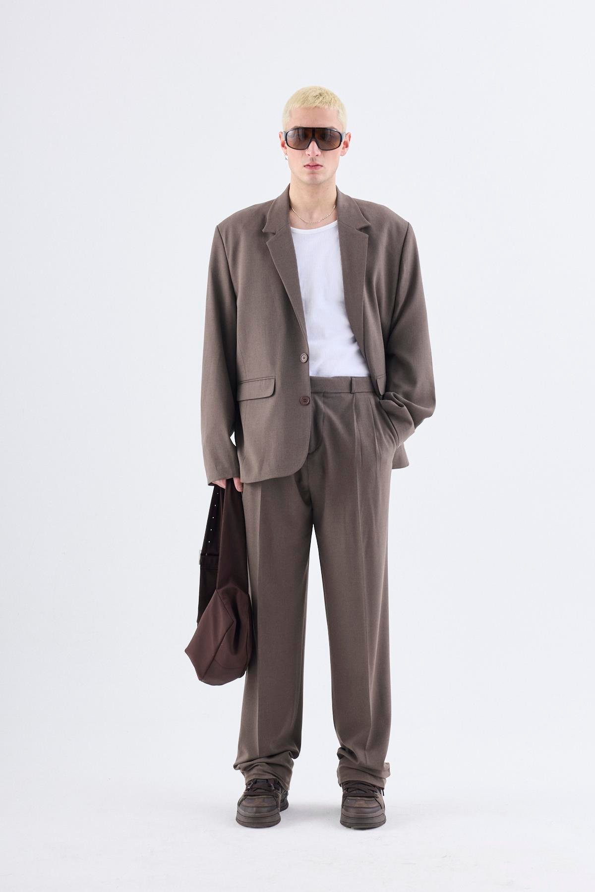 Klasik Oversize Takım Elbise Vizon