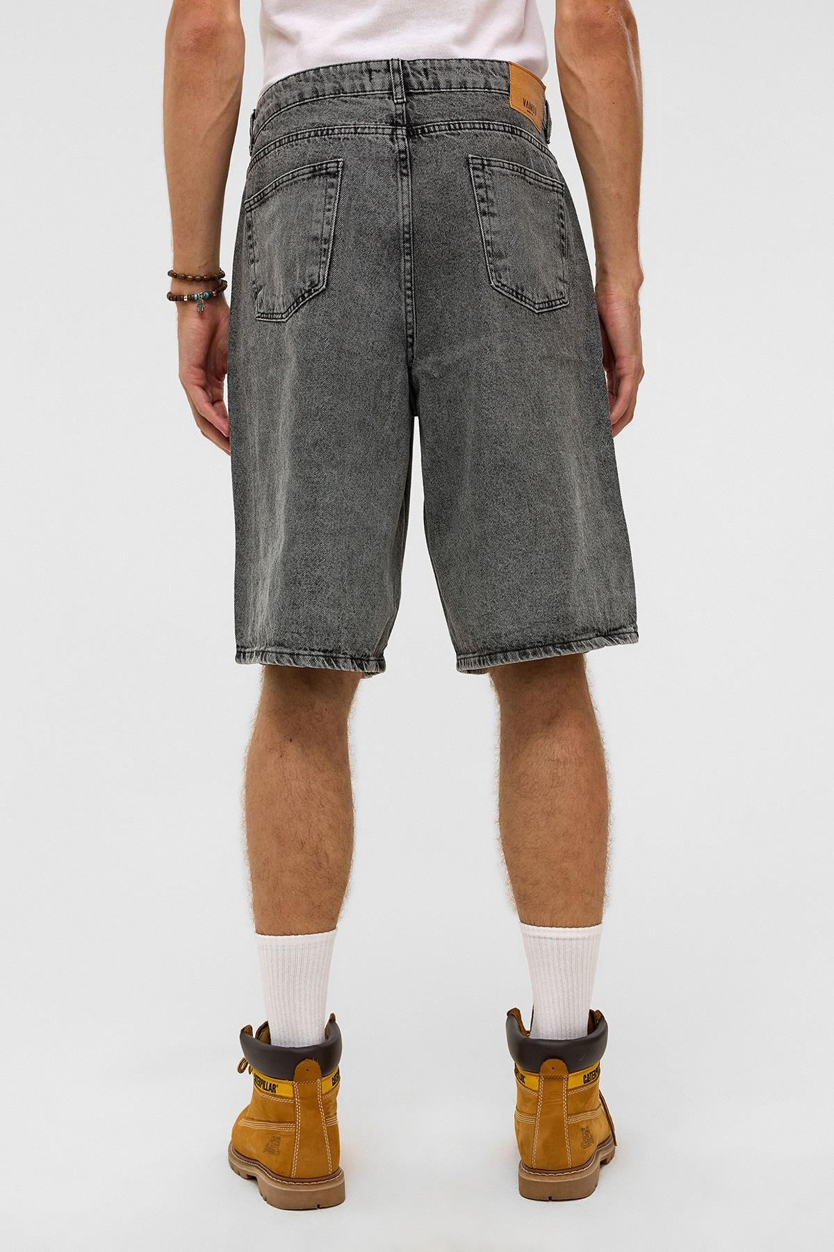 Oversize Bermuda Denim Şort Gri