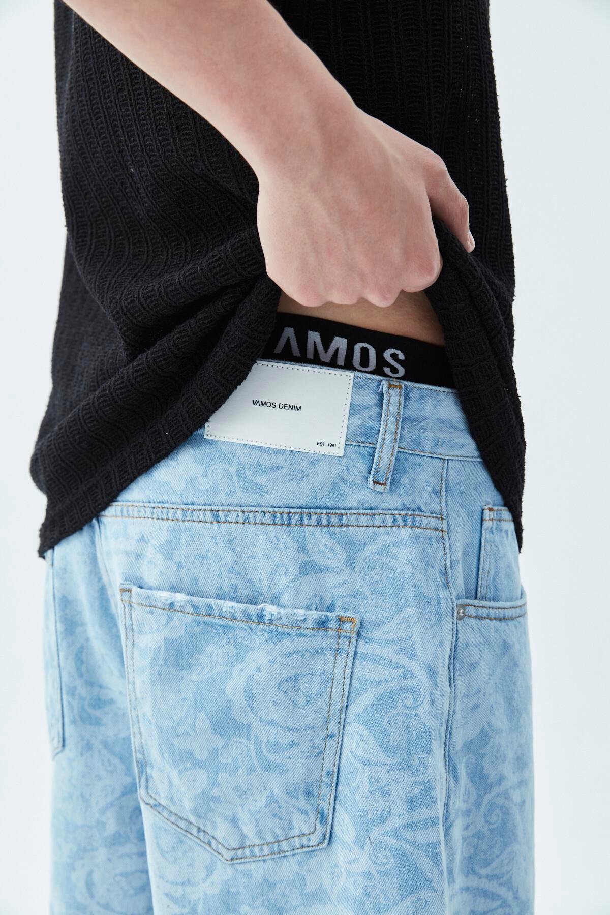 Oversize Bermuda Denim Şort Mavı Renk-1