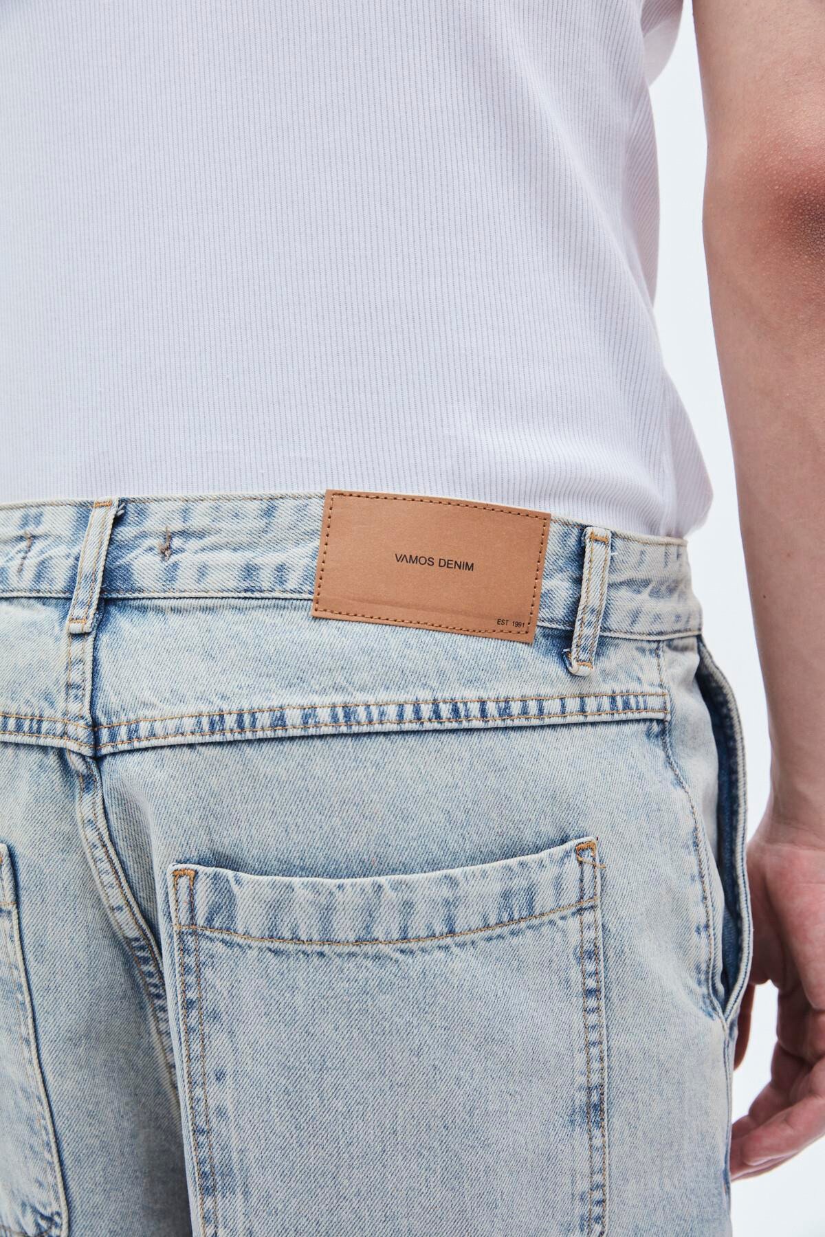 Oversize Bermuda Denim Şort Mavı Renk-1