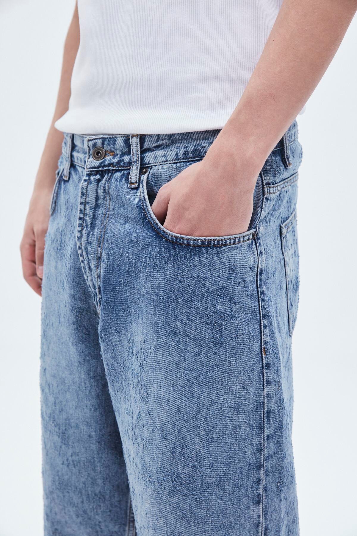 Oversize Bermuda Denim Şort Mavı Renk-1