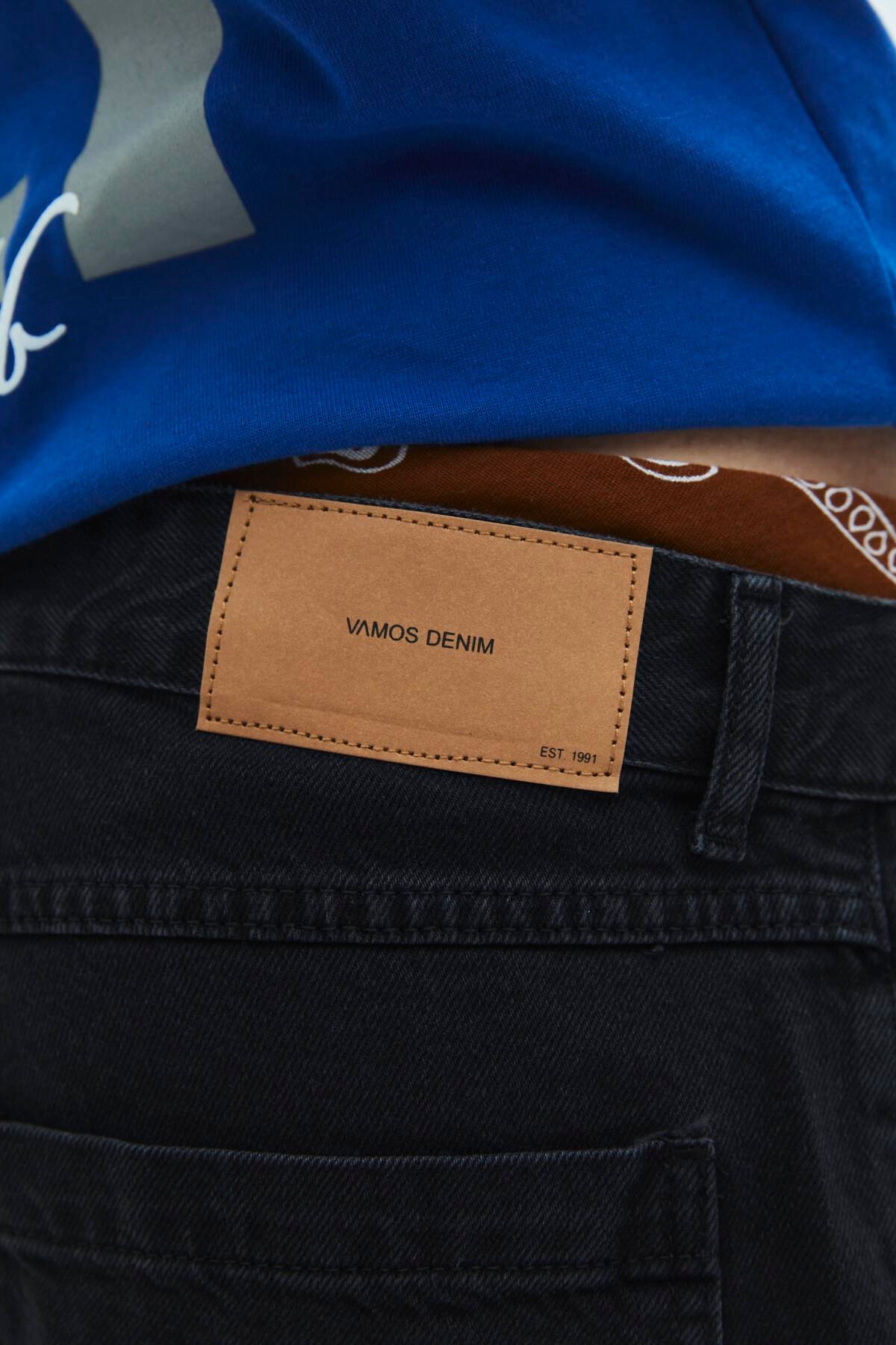 Oversize Bermuda Denim Şort Siyah