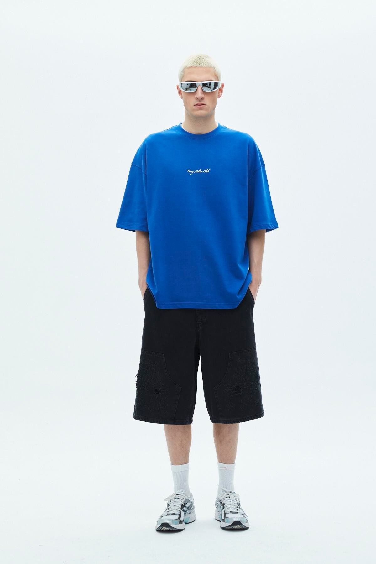 Oversize Bermuda Denim Şort Siyah