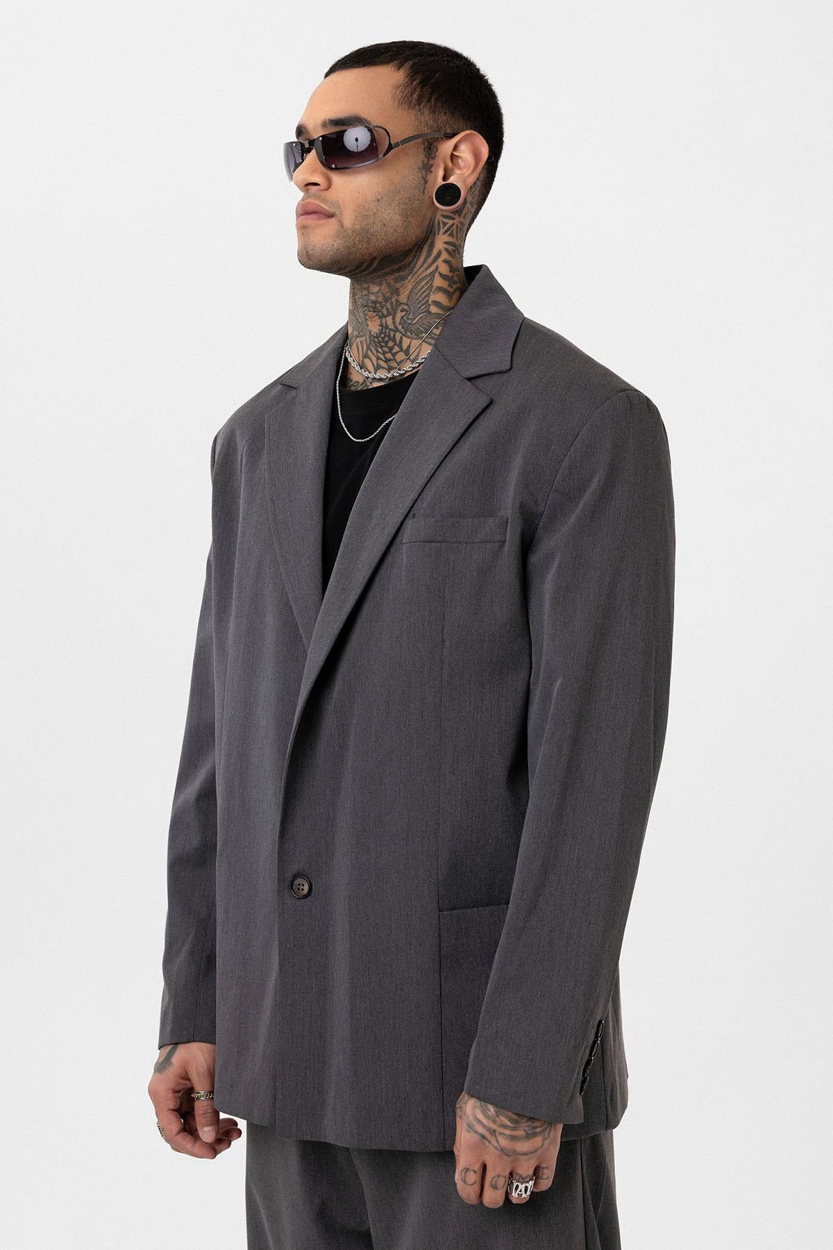 Oversize Blazer Ceket Antrasit