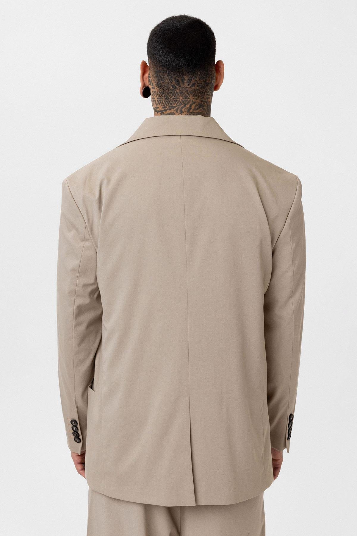 Oversize Blazer Ceket Bej