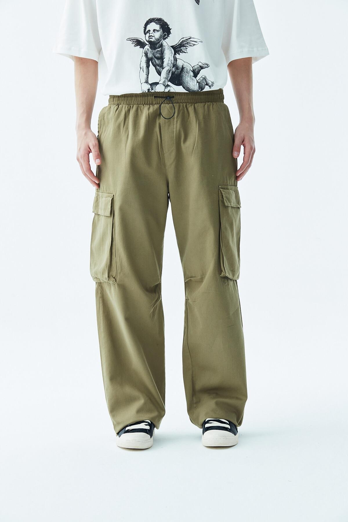 Oversize Kargo Pantolon - Taş Haki