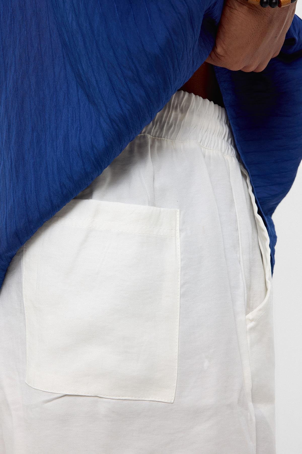 Oversize Keten Şort Beyaz