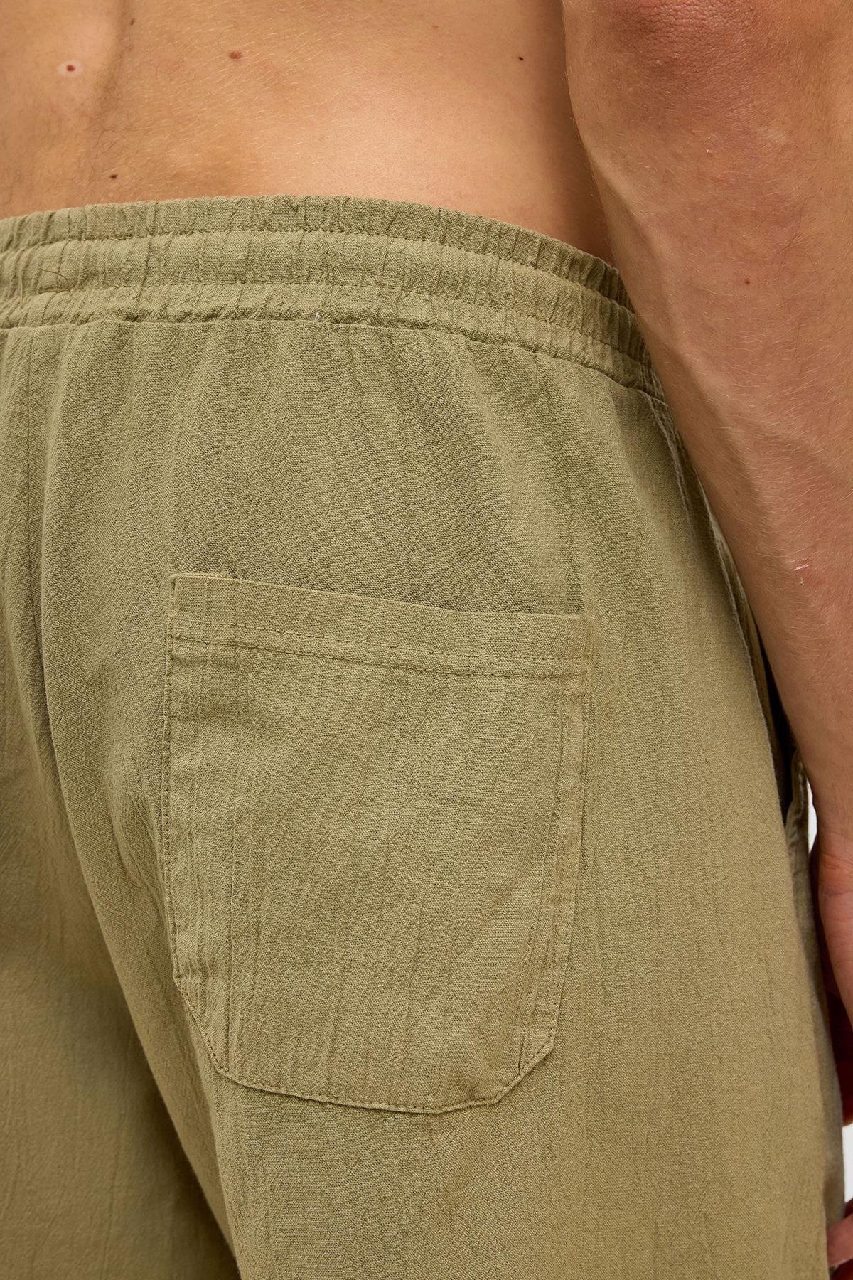 Oversize Keten Şort Haki