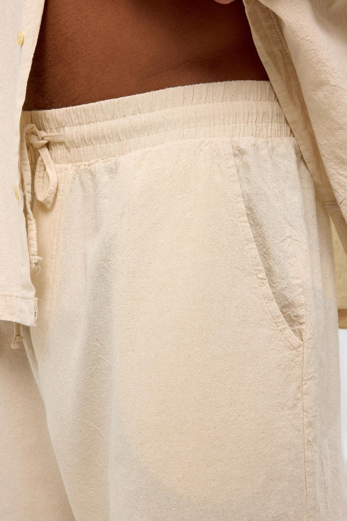 Oversize Keten Şort Naturel