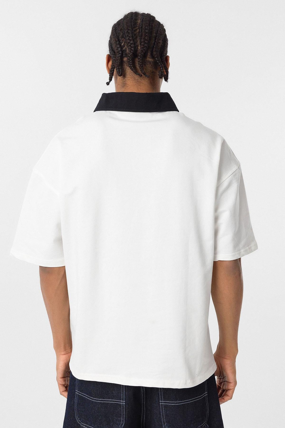 Oversize Tişört Ekru