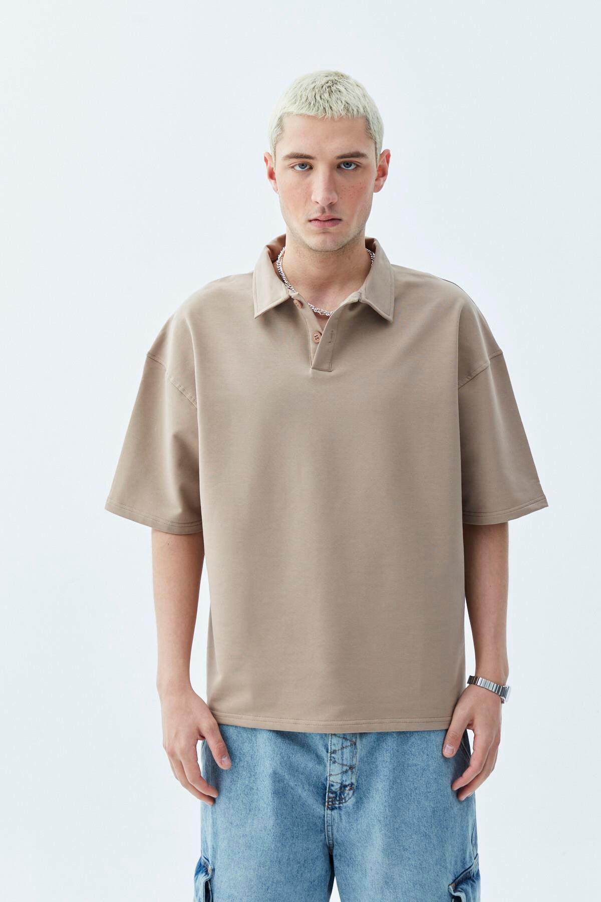 Oversize Tişört Vizon