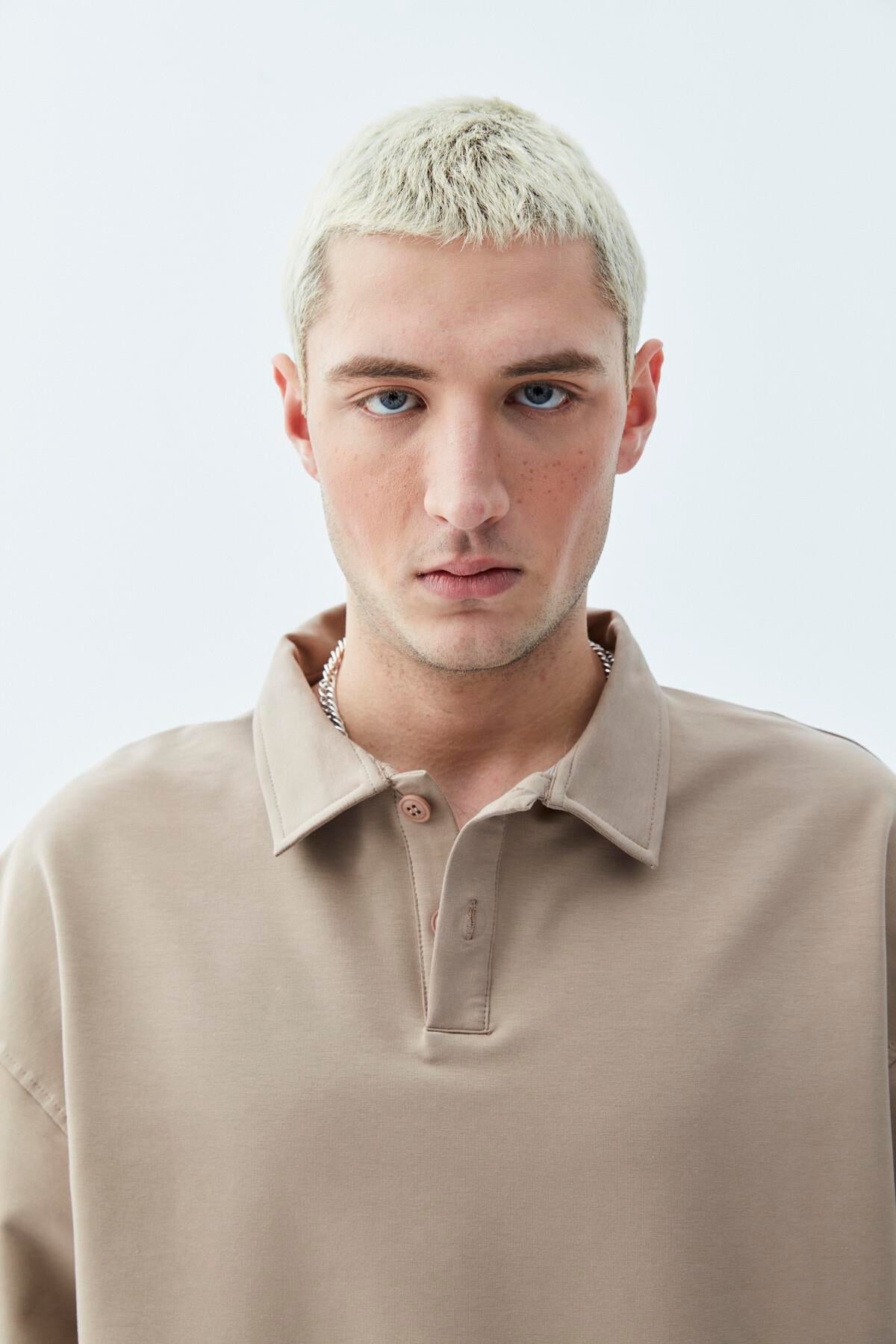 Oversize Tişört Vizon