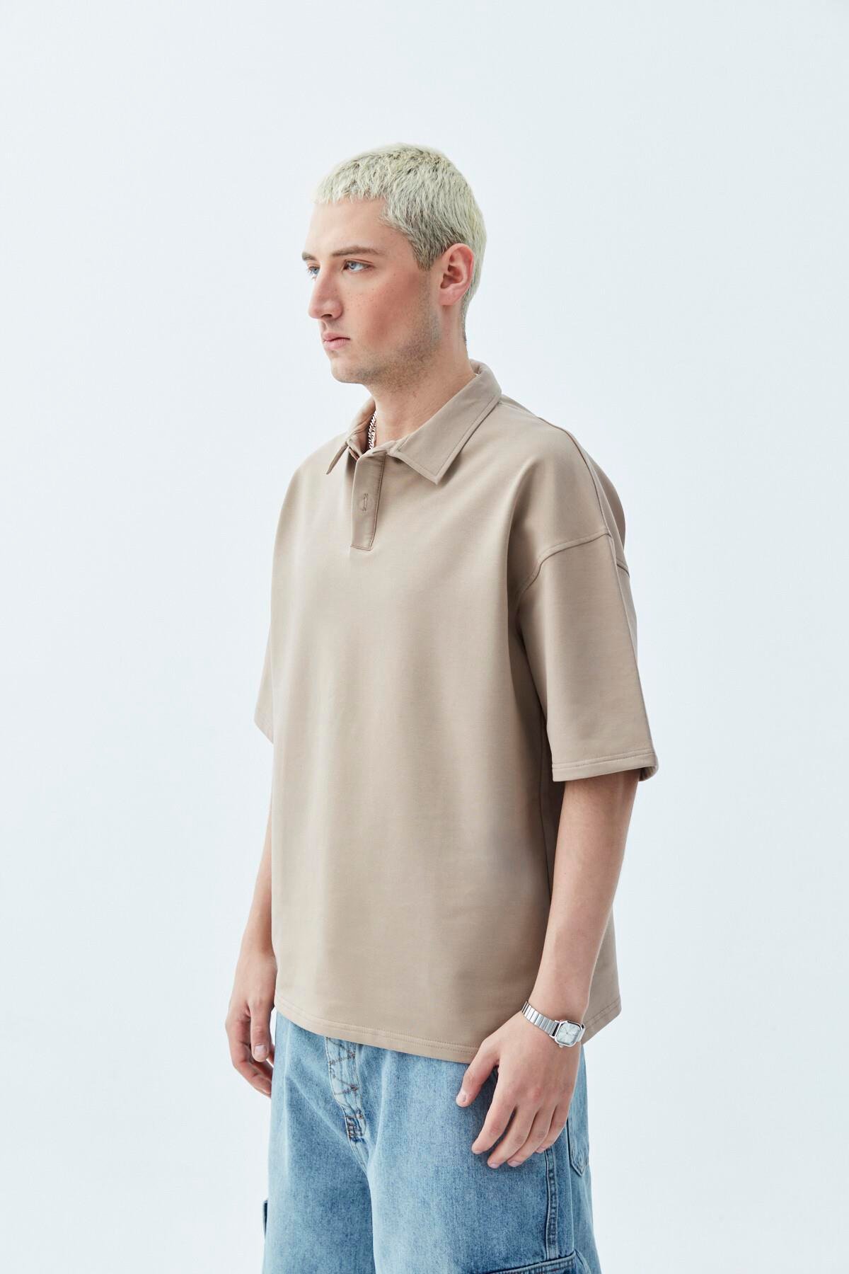 Oversize Tişört Vizon