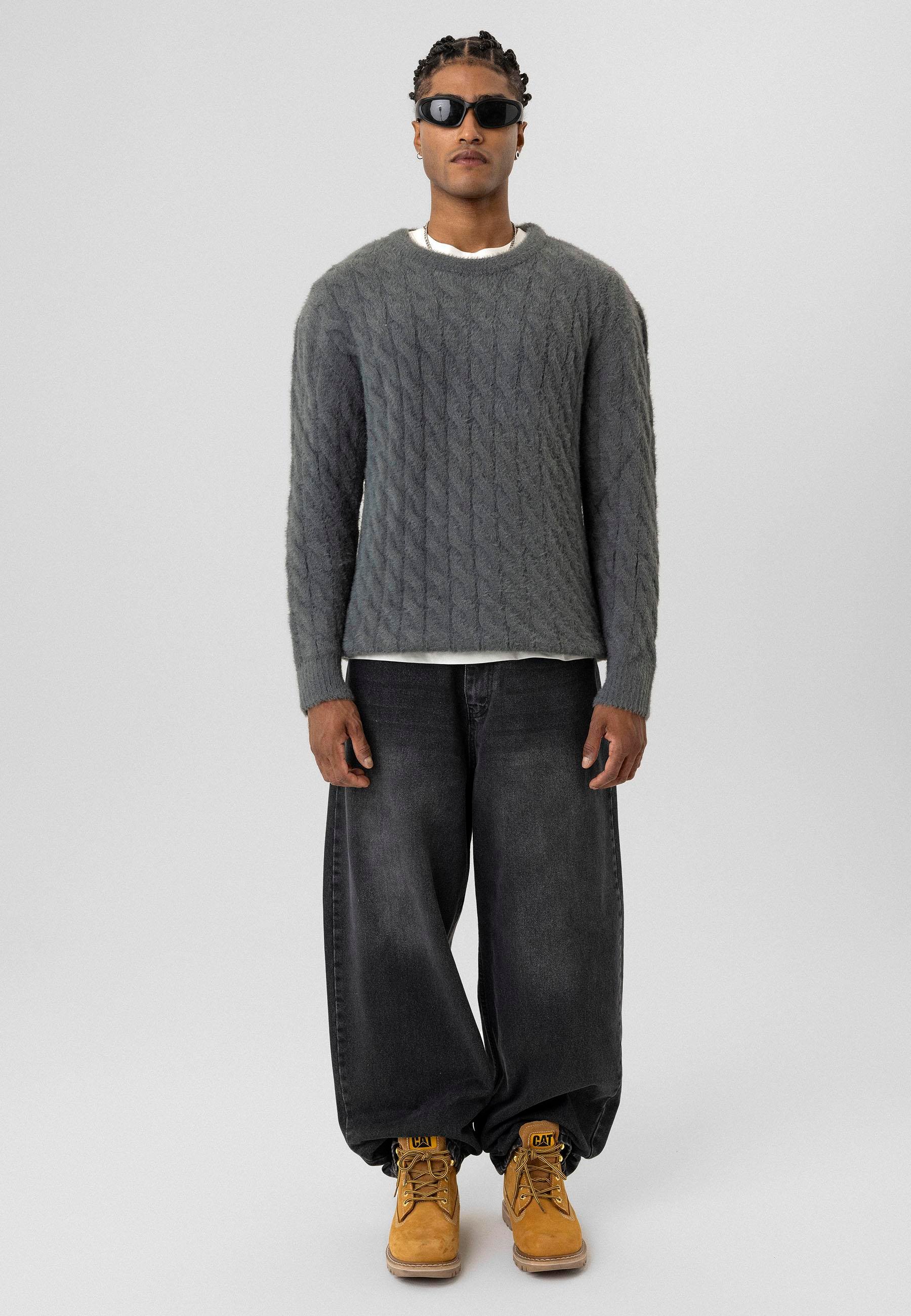 Oversize Triko Kazak Füme