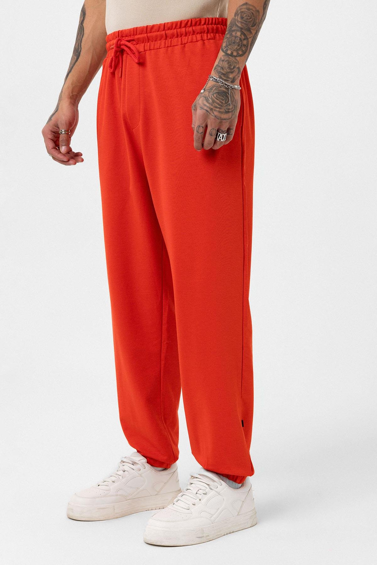 Paça Lastikli Basic Oversize Eşofman Takımı Mercan